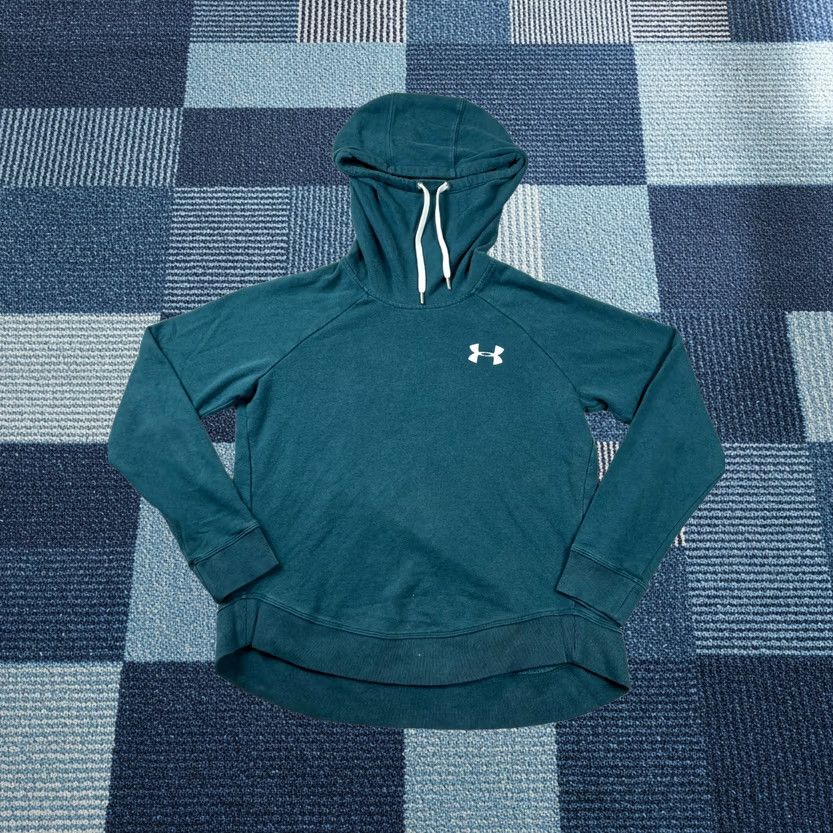 Under Armour Under Armour Hoodie Womens Small Green Rival Fleece Curved Hem Pullover Size S / US 4 / IT 40 - 1 Thumbnail
