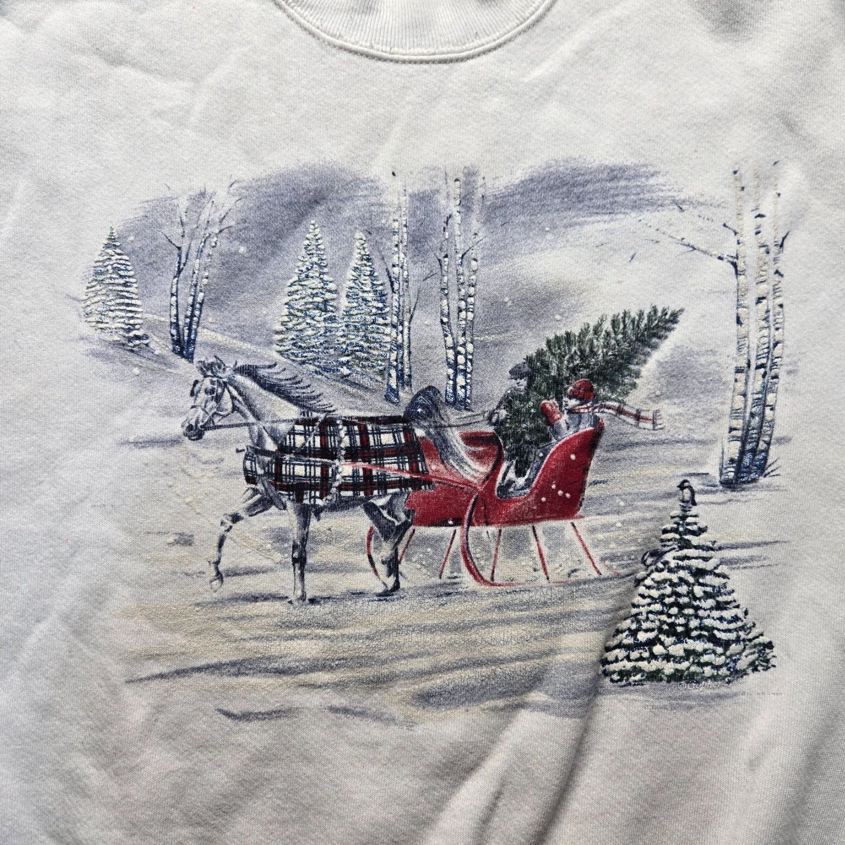 Vintage Gopher Sport Sweater Women XL White Holiday Animals Graphic Print Oversized All Seasons Full Zip Pullover Long Sleeve Collared Casual Holiday Women XL Size XL / US 12-14 / IT 48-50 - 2 Thumbnail