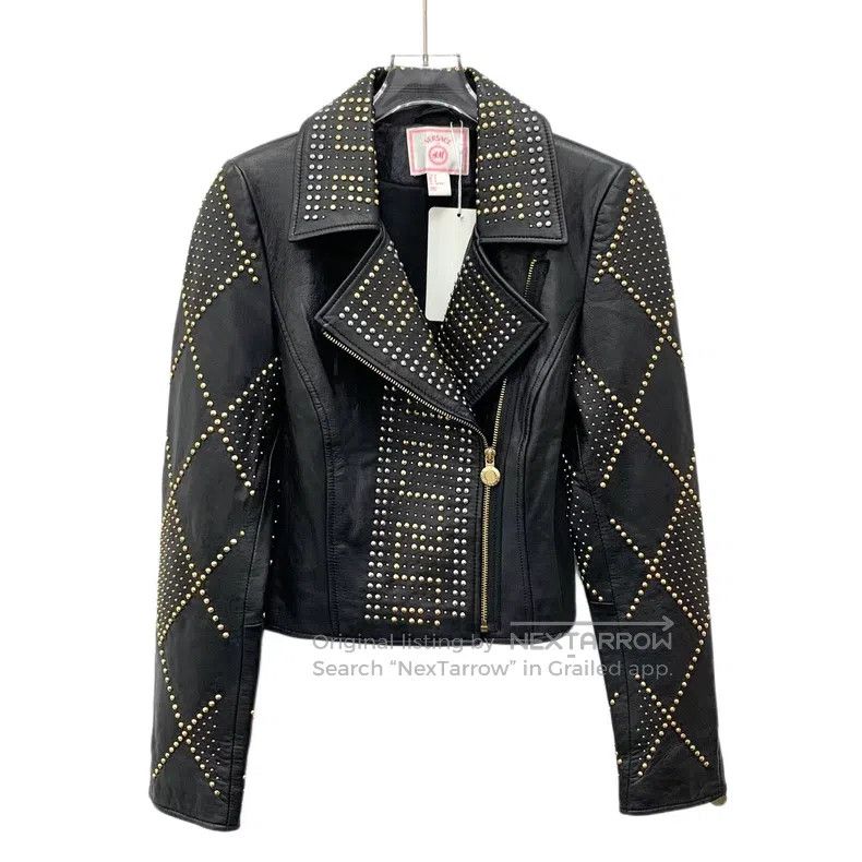 Versace Versace Black rivets embellished with sheepskin lapels Size US XS / EU 42 / 0 - 1 Thumbnail
