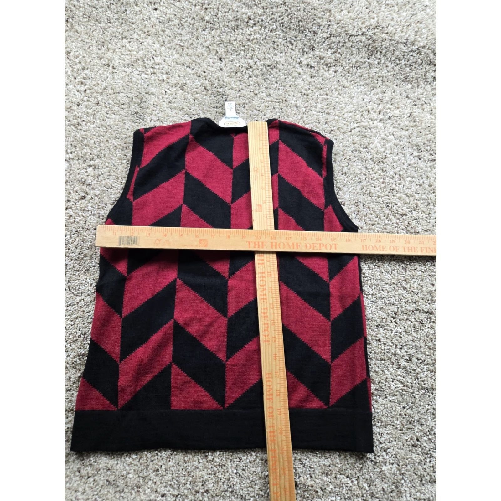 Talbots Talbots Sweater Vest Womens Small Red Black Chevron Merino Wool Made Italy Size S / US 4 / IT 40 - 5 Thumbnail