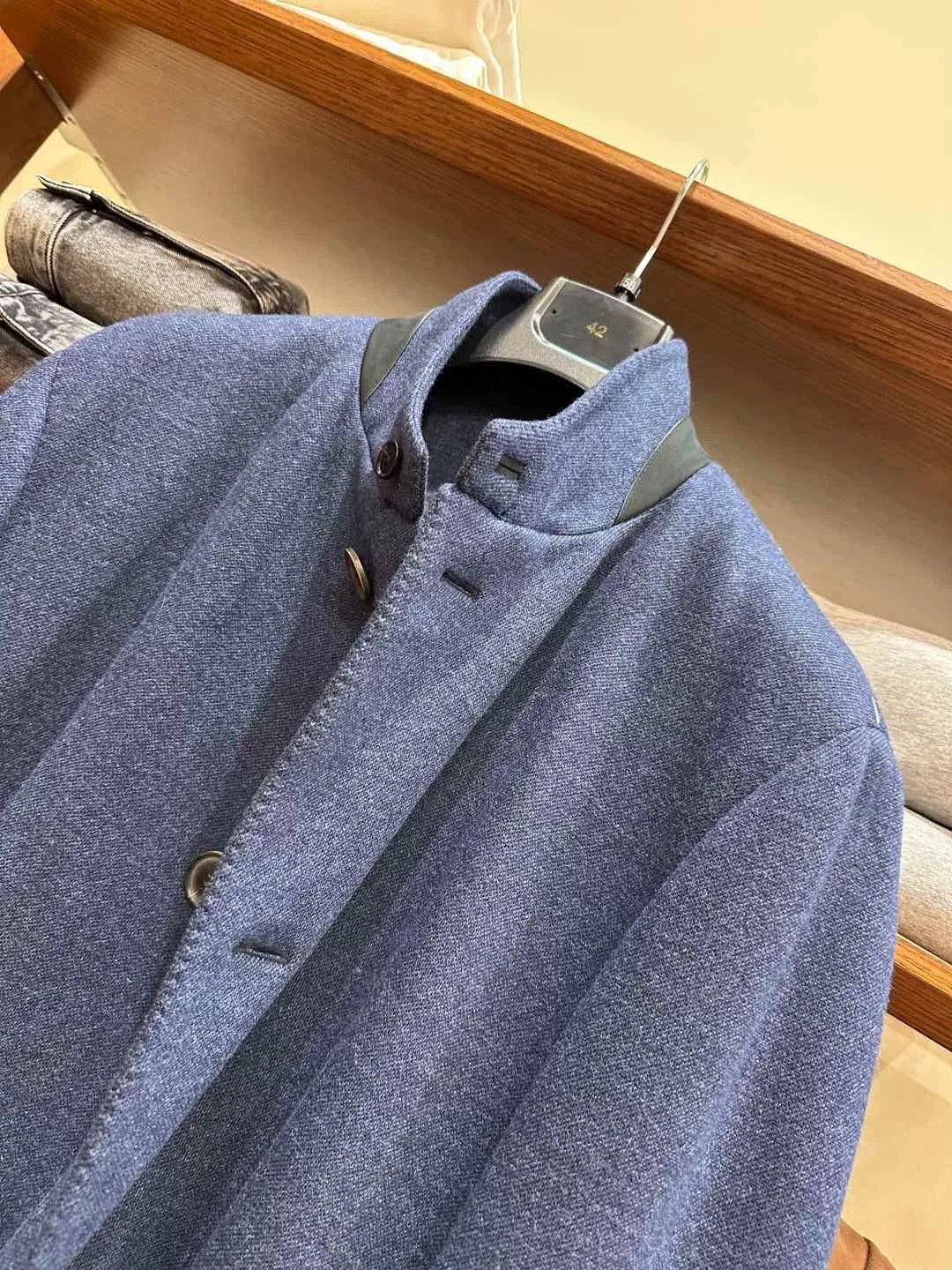 Ermenegildo Zegna Zegna Men’s Blue Wool Coat Size US L / EU 52-54 / 3 - 2 Thumbnail