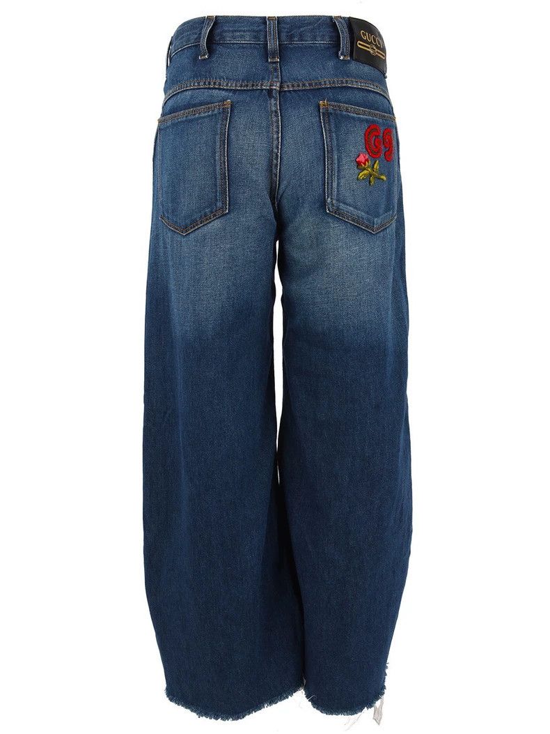 Gucci Gucci Washed embroidered wide-leg jeans Size 26" / US 2 / IT 38 - 1 Thumbnail
