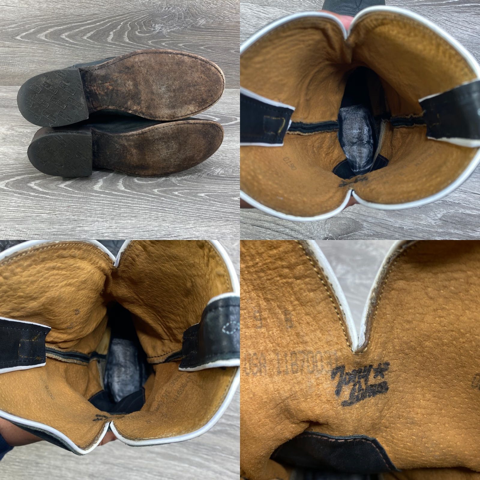 Tony Lama Tony Lama Boots Western Ropers 9 B Black Leather Round Toe Cowboy Boots Unisex Adults Mens Women Girls Boys Size US 9 / IT 39 - 8 Thumbnail