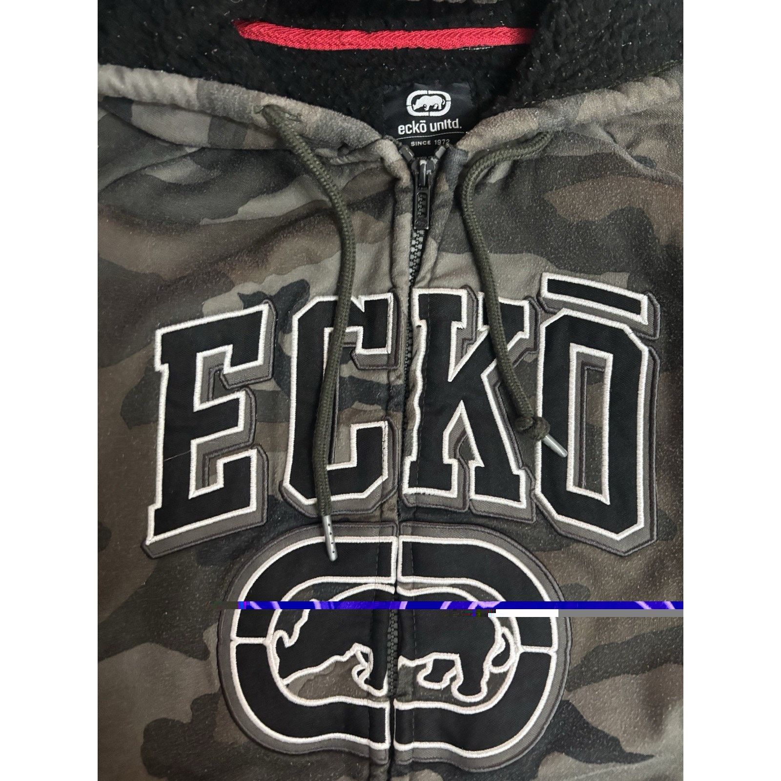 Ecko Unltd. Ecko Unltd XL Camo Sherpa Lined Full Zip Jacket Y2K Heavy Size US XL / EU 56 / 4 - 4 Thumbnail