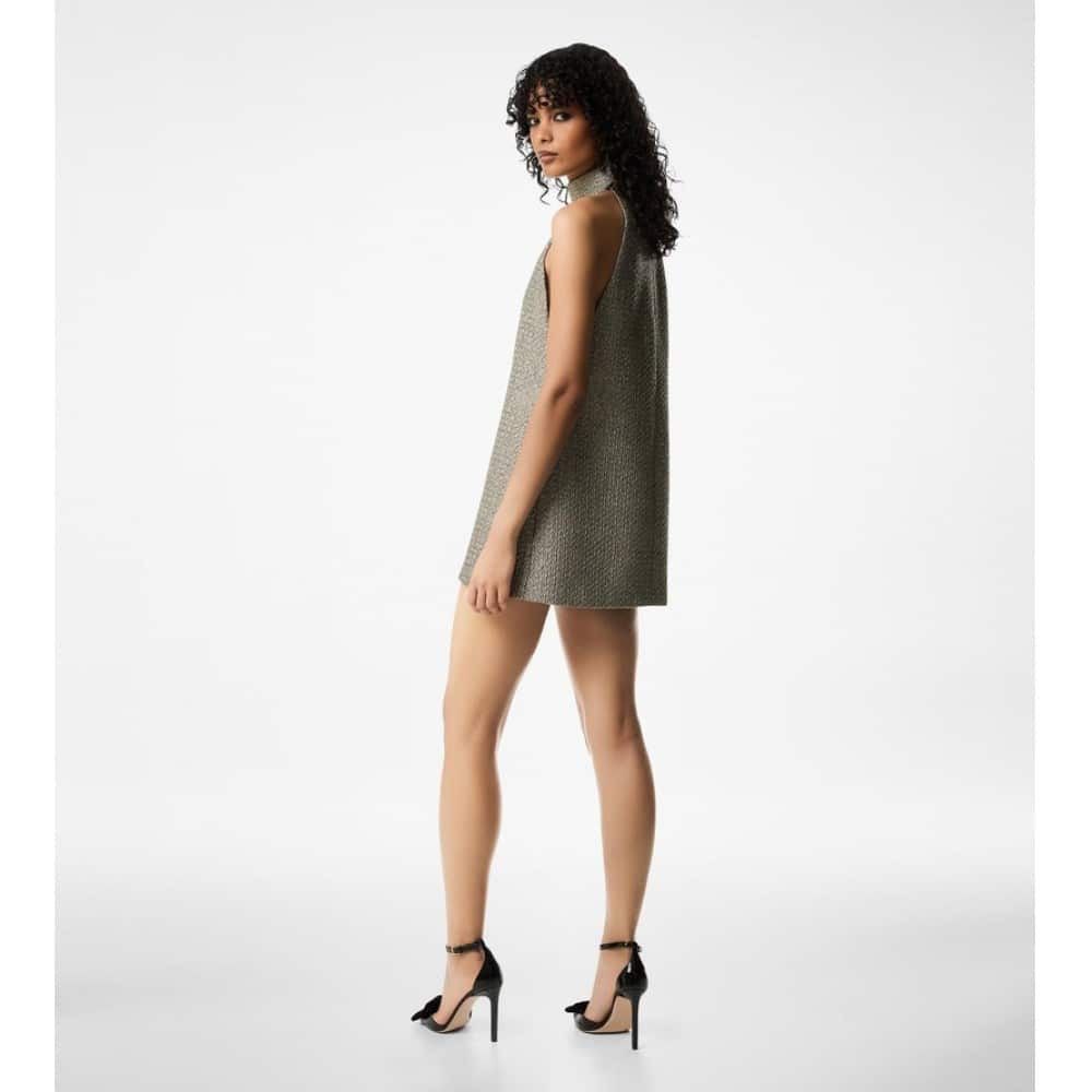 Tom Ford o1loc1c0226 AB3402 Halterneck Mini Cocktail Dress in Silver Size S / US 4 / IT 40 - 4 Thumbnail