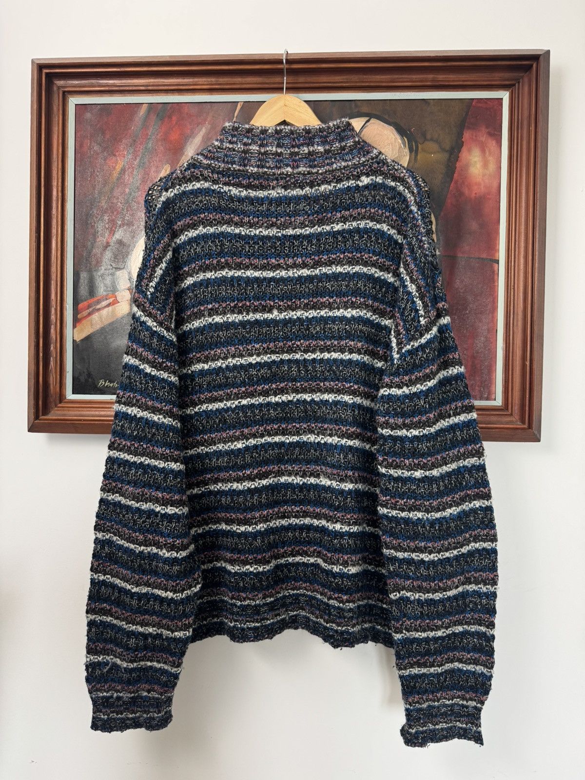 Missoni Missoni Rare Sweater Knitted Wool Lana Multicolor 1/4 Zip Size US XL / EU 56 / 4 - 3 Thumbnail