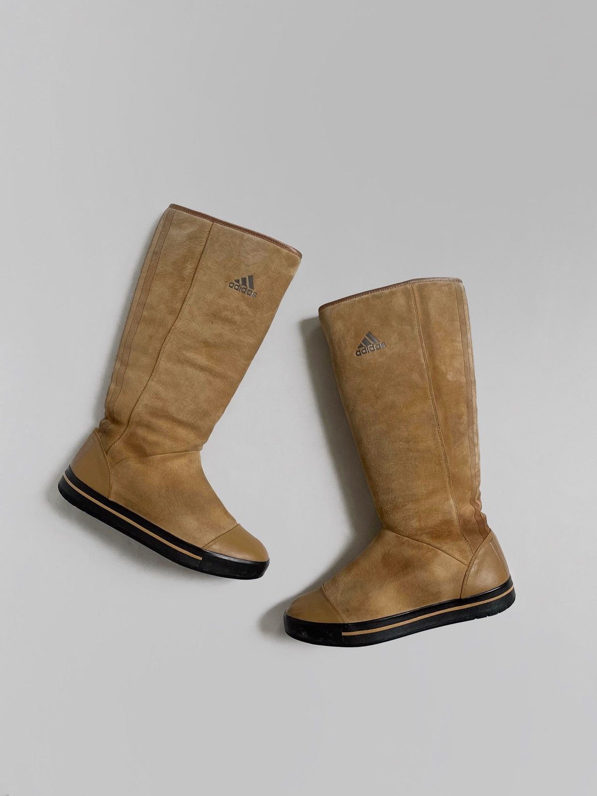 image of Vintage Adidas Sample Boxing High Boots Y2K in Beige, Women's (Size 7)