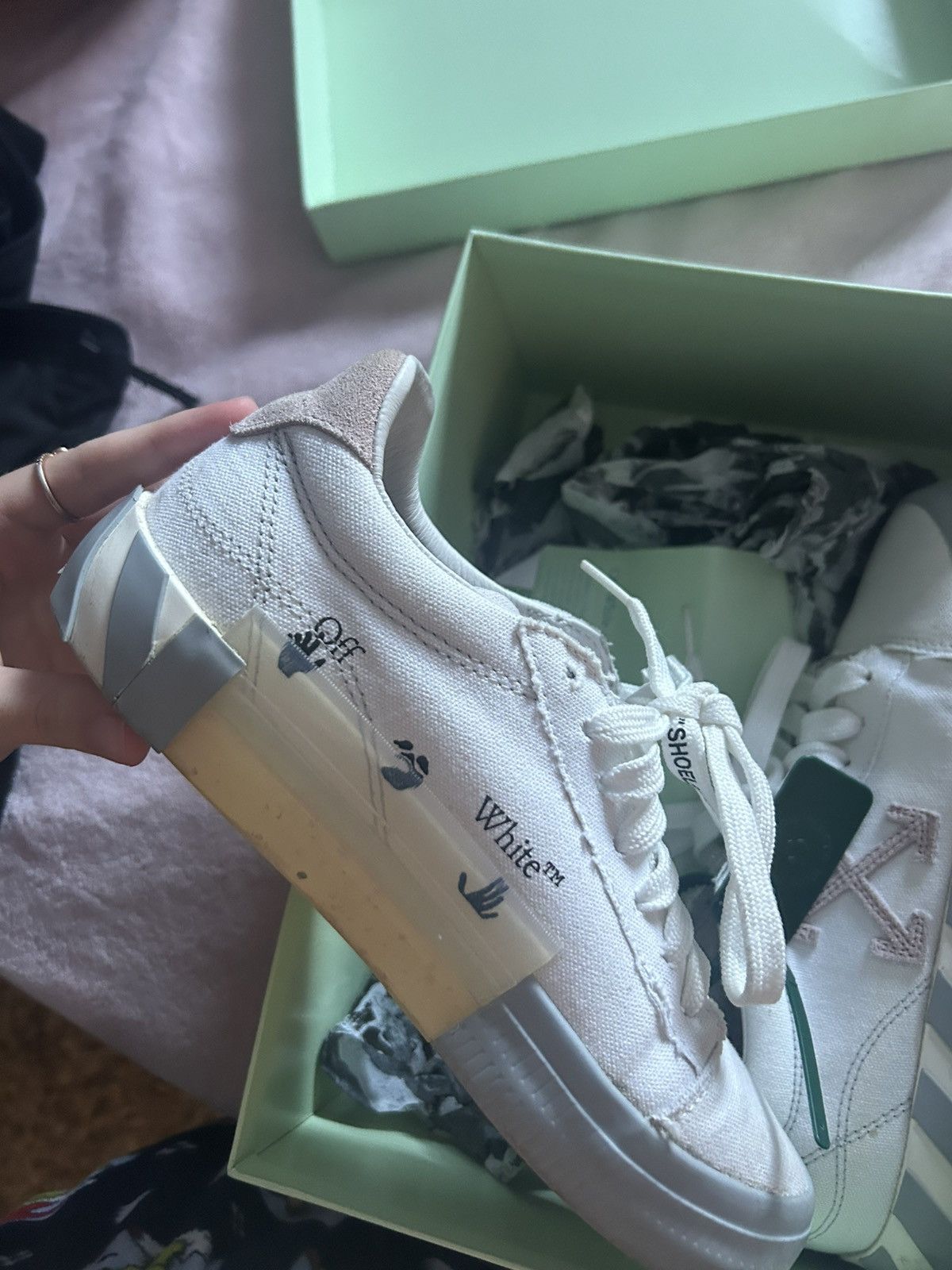 Off-White Off white vulc sneakers white light pink Size US 7 / IT 37 - 3 Thumbnail