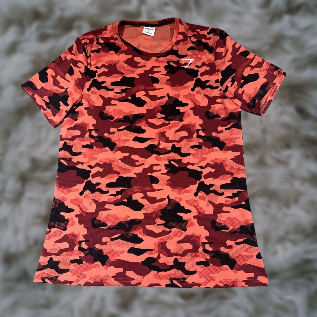 Gymshark Gymshark Shirt Mens Large Red Camo Arrival Camouflage Workout Training Gym Size US L / EU 52-54 / 3 - 1 Thumbnail