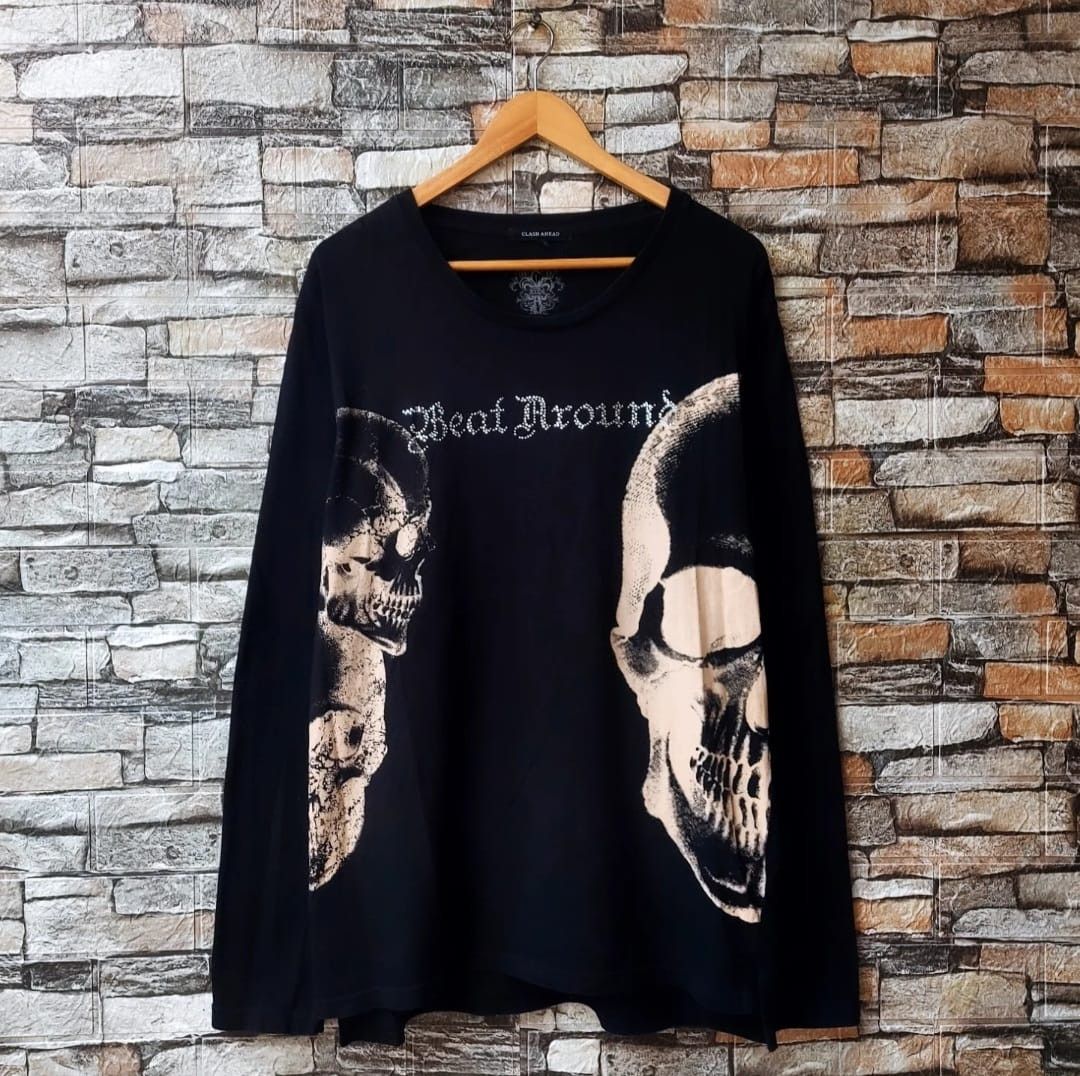Clash Ahead Japanese Brand Clash Ahead Head Skull Skeleton Long Sleeve Size US L / EU 52-54 / 3 - 1 Thumbnail
