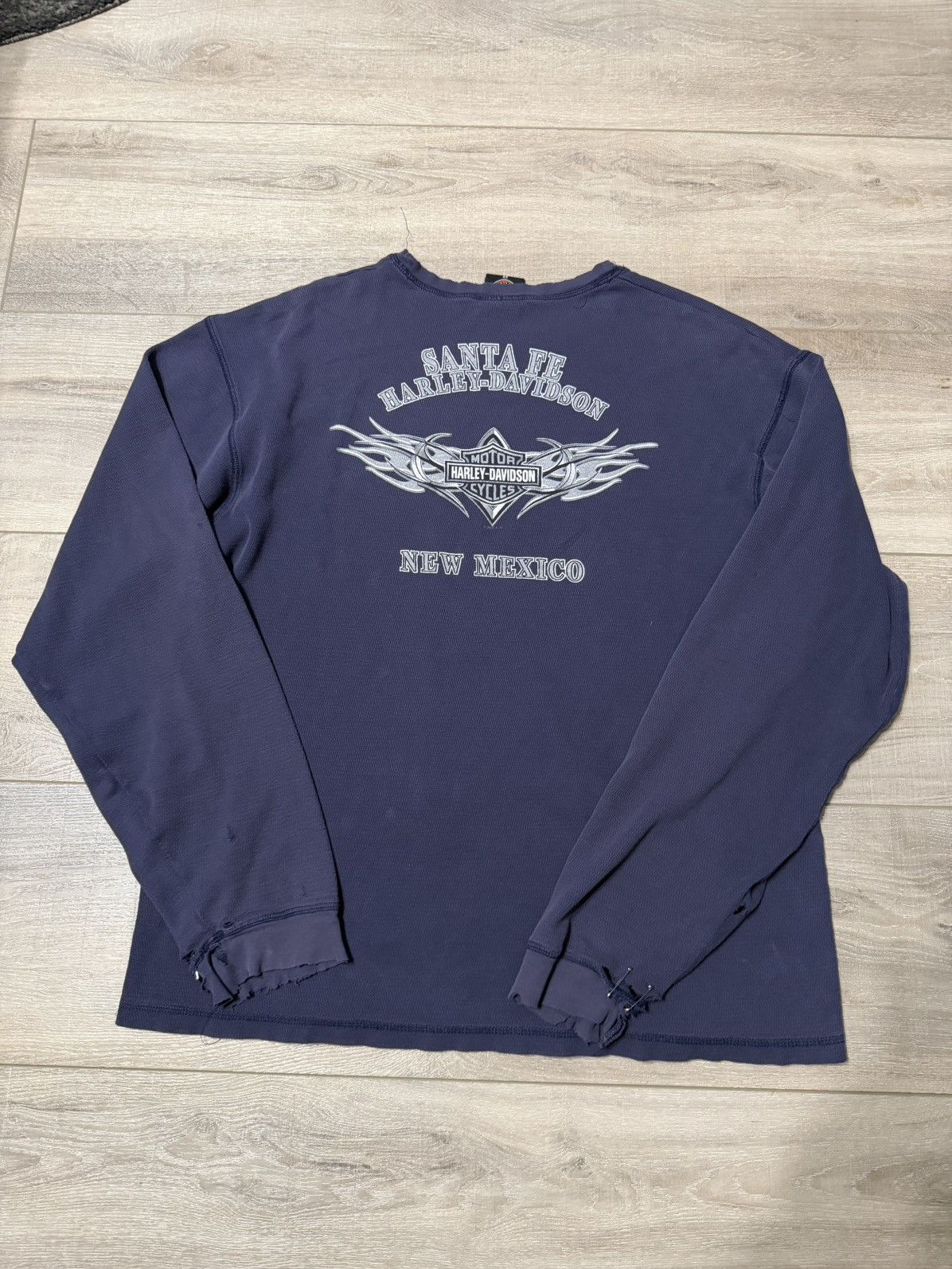 Harley Davidson Vintage Thrashed ERD Harley Davidson Long Sleeve Thermal Size US XL / EU 56 / 4 - 1 Thumbnail