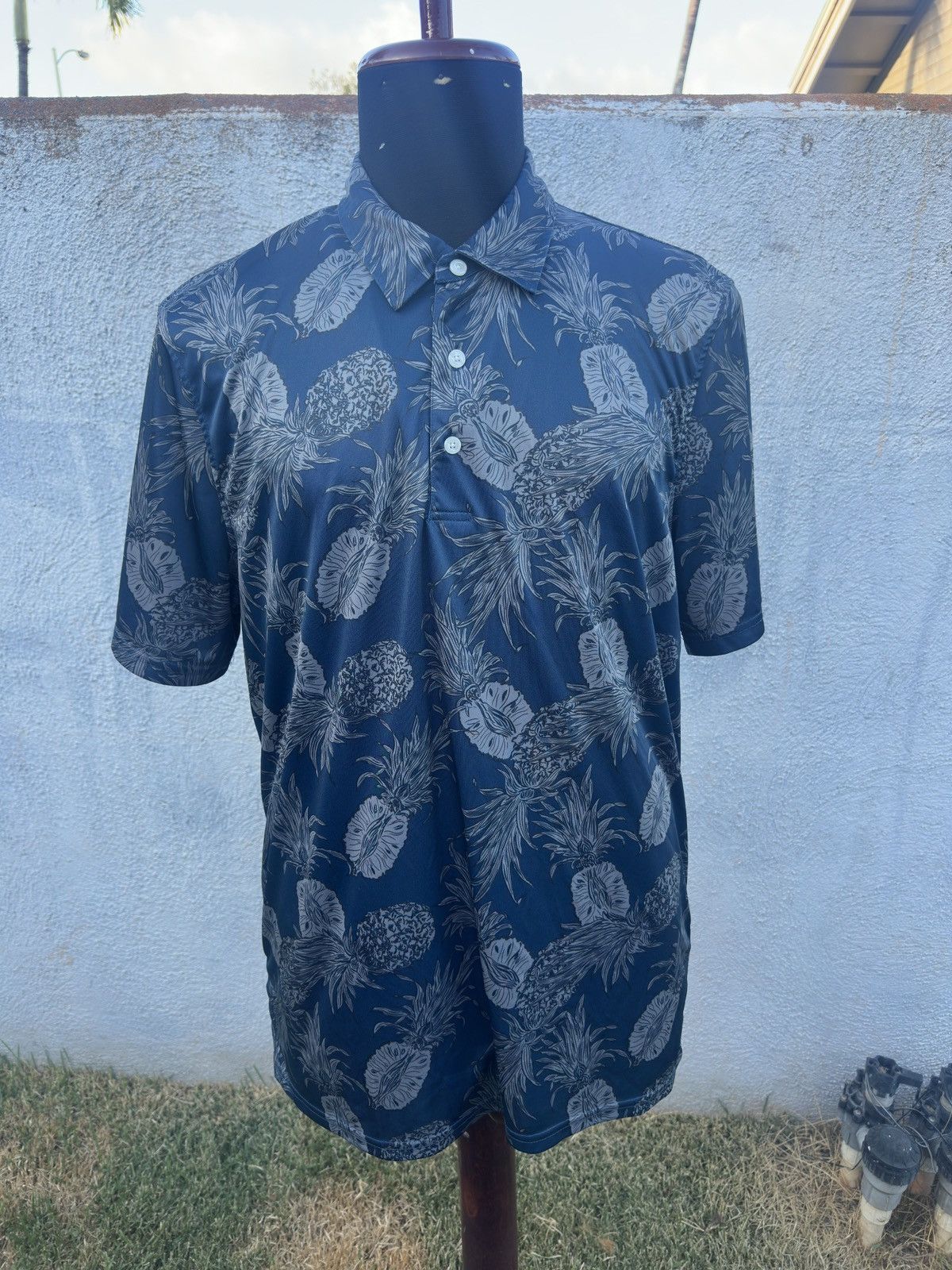 Reyn Spooner PreOwned Reyn Spooner Hawaiian Print Blue Polo Shirt Men's L Size US L / EU 52-54 / 3 - 1 Thumbnail