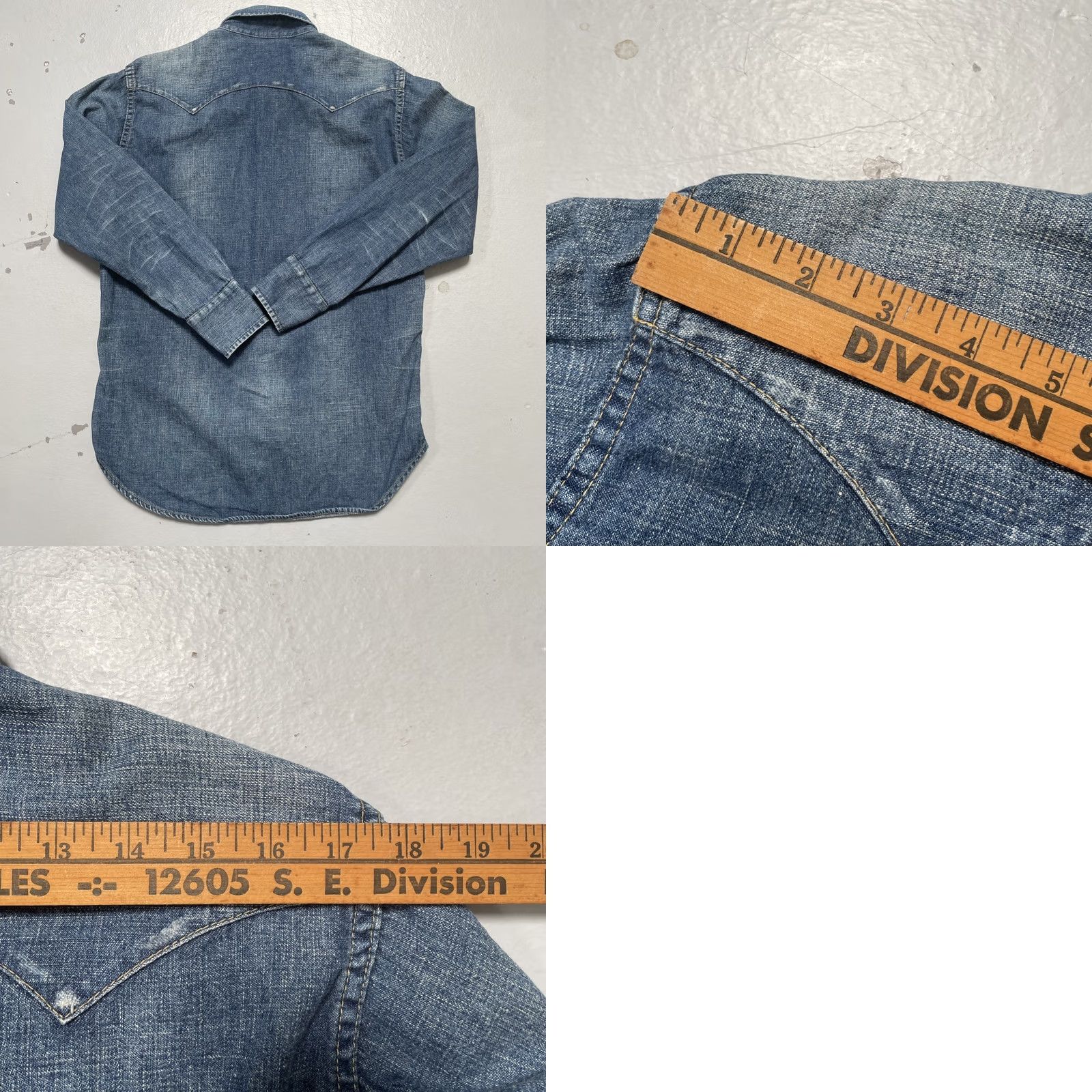 Levi's Levis Big E Sawtooth LVC Japan Vintage Style Western Denim Shirt 38 Size US M / EU 48-50 / 2 - 8 Thumbnail