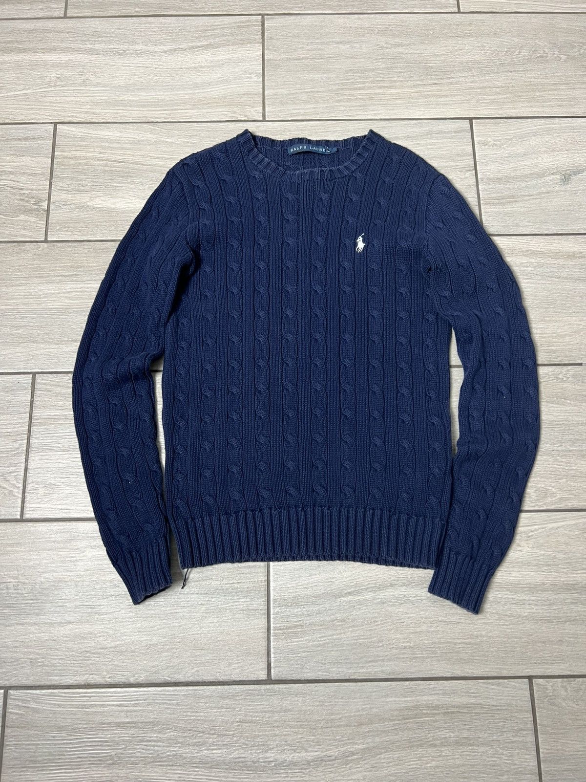 Ralph Lauren Polo Ralph Lauren Dark Blue Cable Knit Sweater Size S / US 4 / IT 40 - 2 Thumbnail