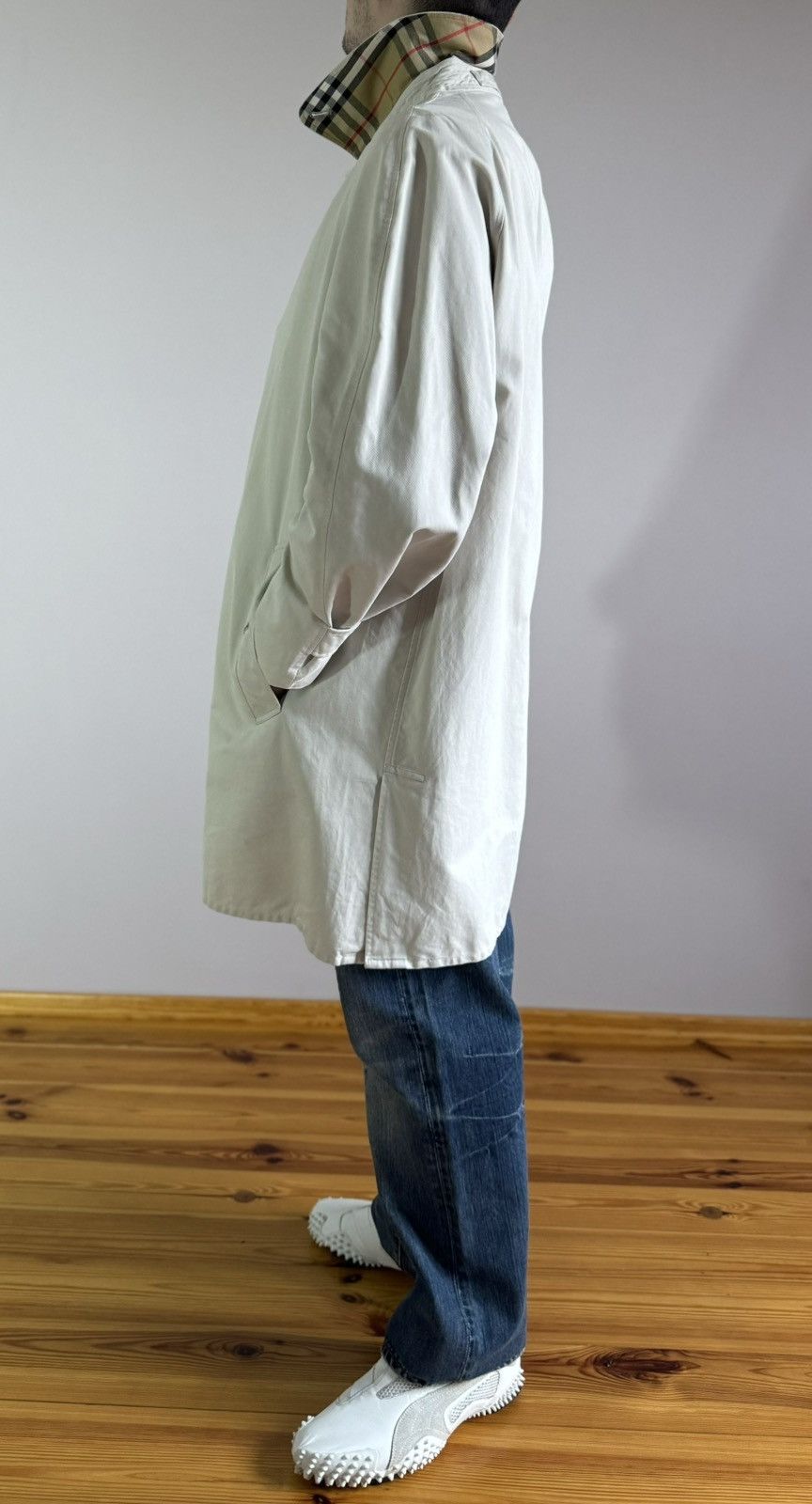 Burberry Burberry Membrane Trench Coat Nova Check Beige Size US XL / EU 56 / 4 - 7 Thumbnail