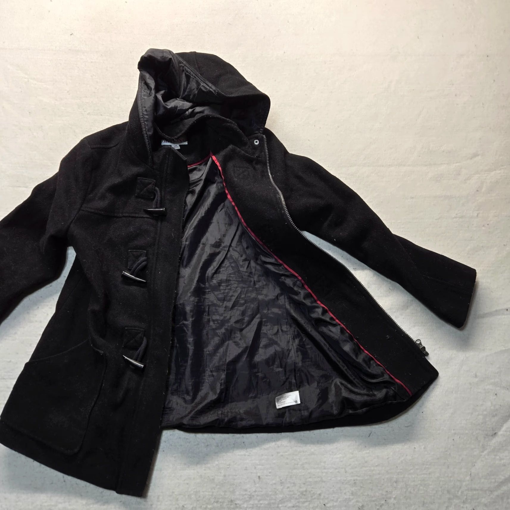 Merona Merona Black Trench Coat Jacket Hooded Adult Women's Size L Large Size L / US 10 / IT 46 - 2 Thumbnail