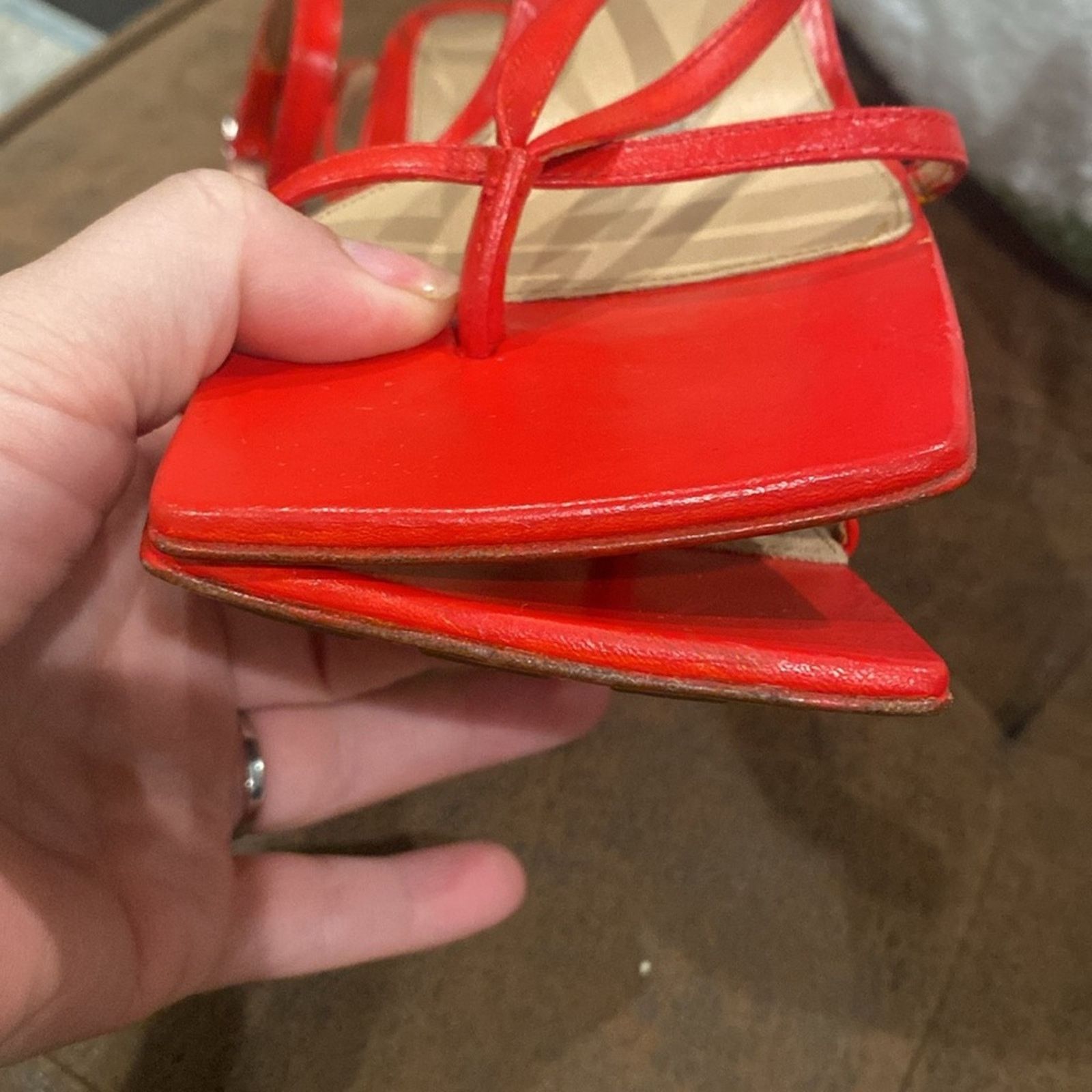 Bottega Veneta BOTTEGA VENETA Leather Stretch Toe Heels Red 38 Size US 8 / IT 38 - 11 Thumbnail