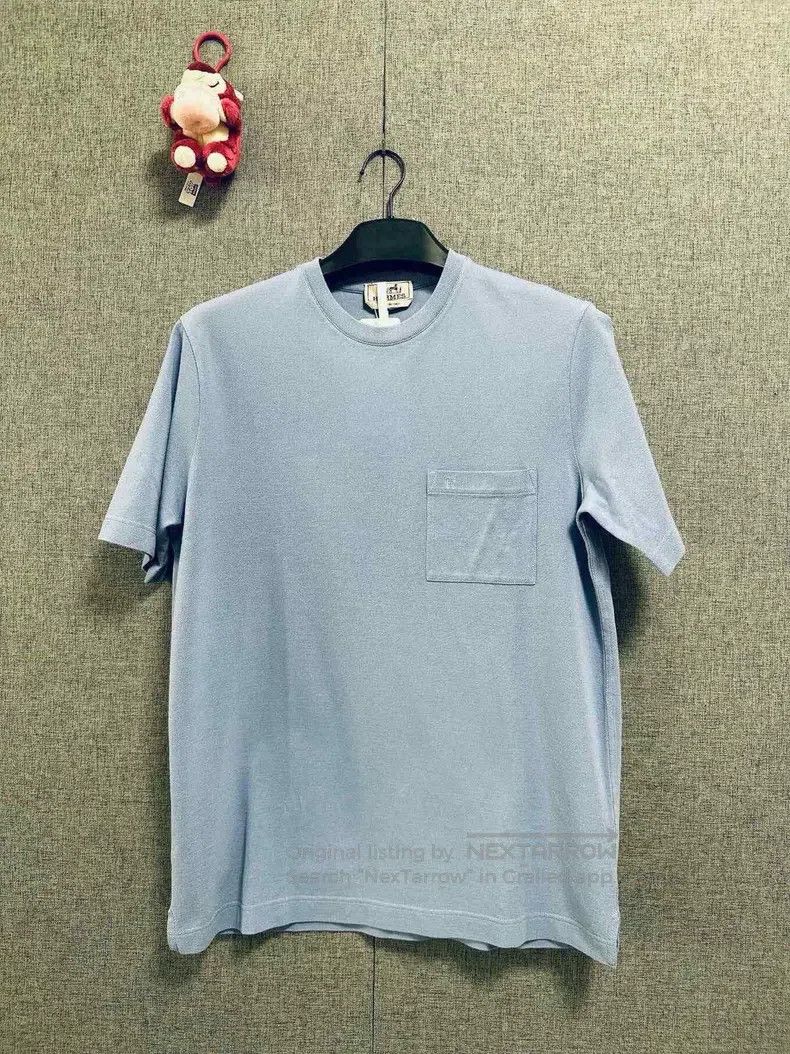 Hermes Hermes Round Neck Light Blue Short Sleeve T-Shirt Size US M / EU 48-50 / 2 - 1 Thumbnail