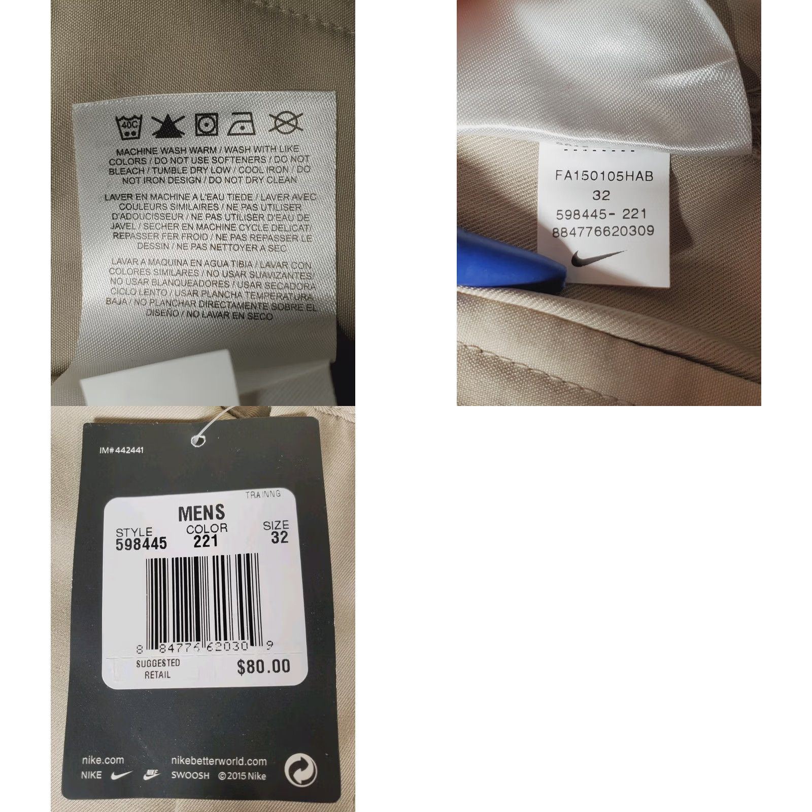 Nike Nike Dri-Fit Golf Training Pants / Khaki Beige 598445-221 Men’s 32 Unhemmed New with Tags Size US 32 / EU 48 - 8 Thumbnail