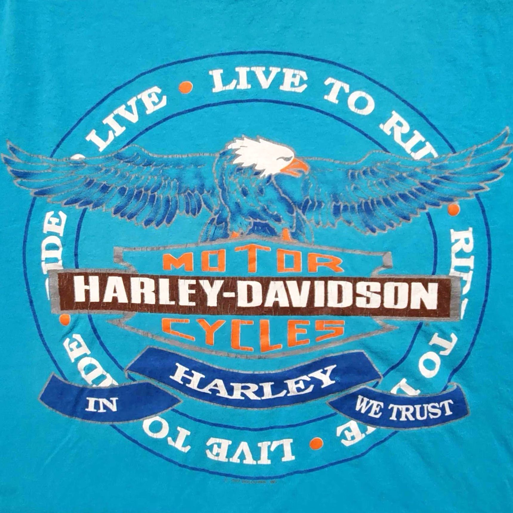 Harley Davidson VINTAGE Harley-Davidson T Shirt XL Blue 80s USA Made St Louis MO Single Stitch Mens Vintage Harley-Davidson Shirt 80s Size US XL / EU 56 / 4 - 7 Thumbnail