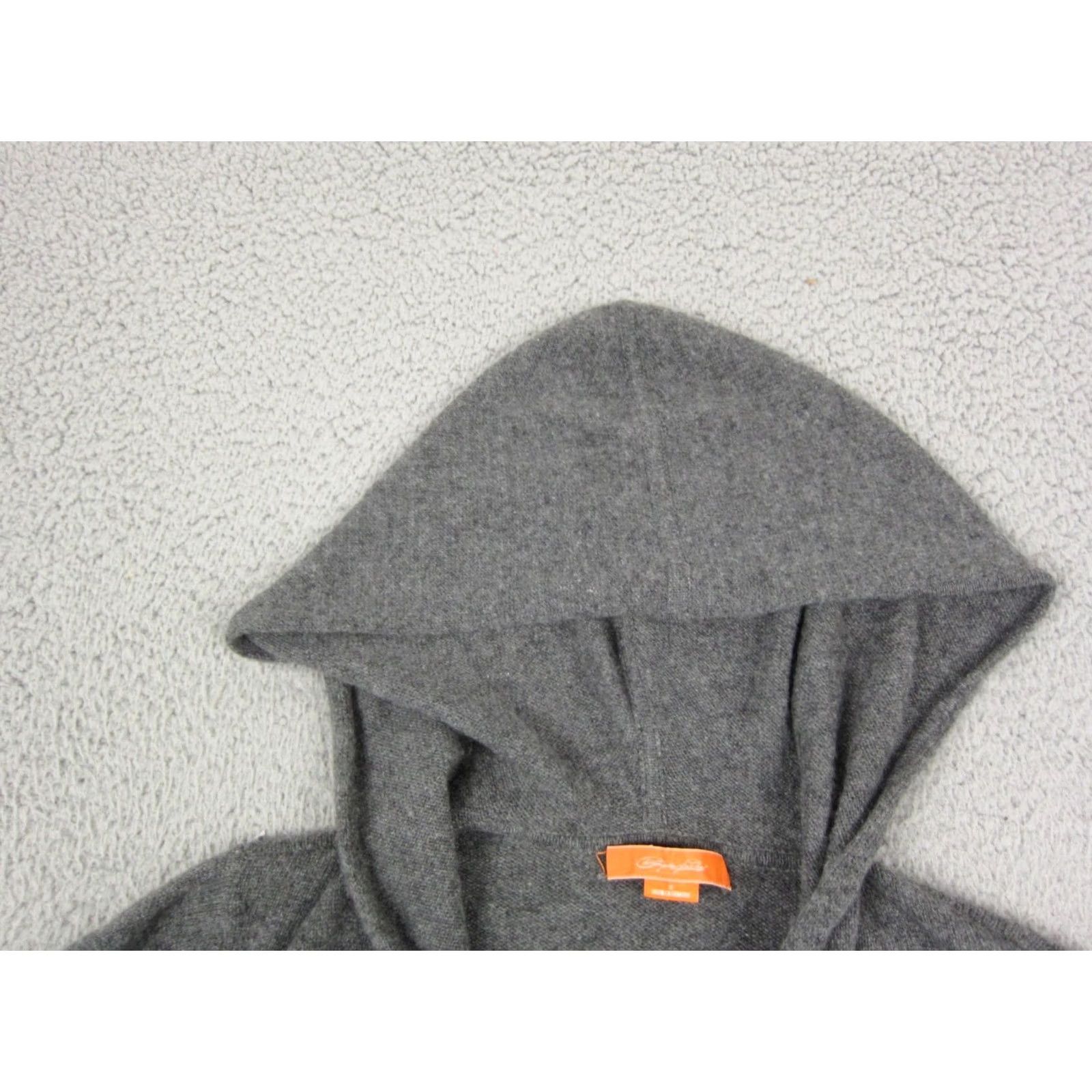 Vintage Christopher Fischer Women Gray Cashmere Hooded Cardigan Sweater Small Open Front Size S / US 4 / IT 40 - 4 Thumbnail