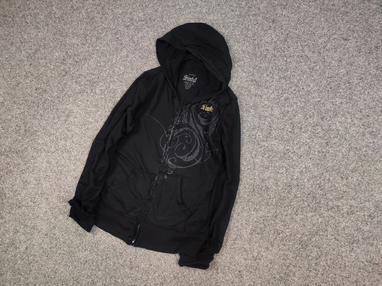 Affliction Sinful Japan Affliction Design Tattoo Zip Hoodie Y2K Style Size M / US 6-8 / IT 42-44 - 4 Thumbnail