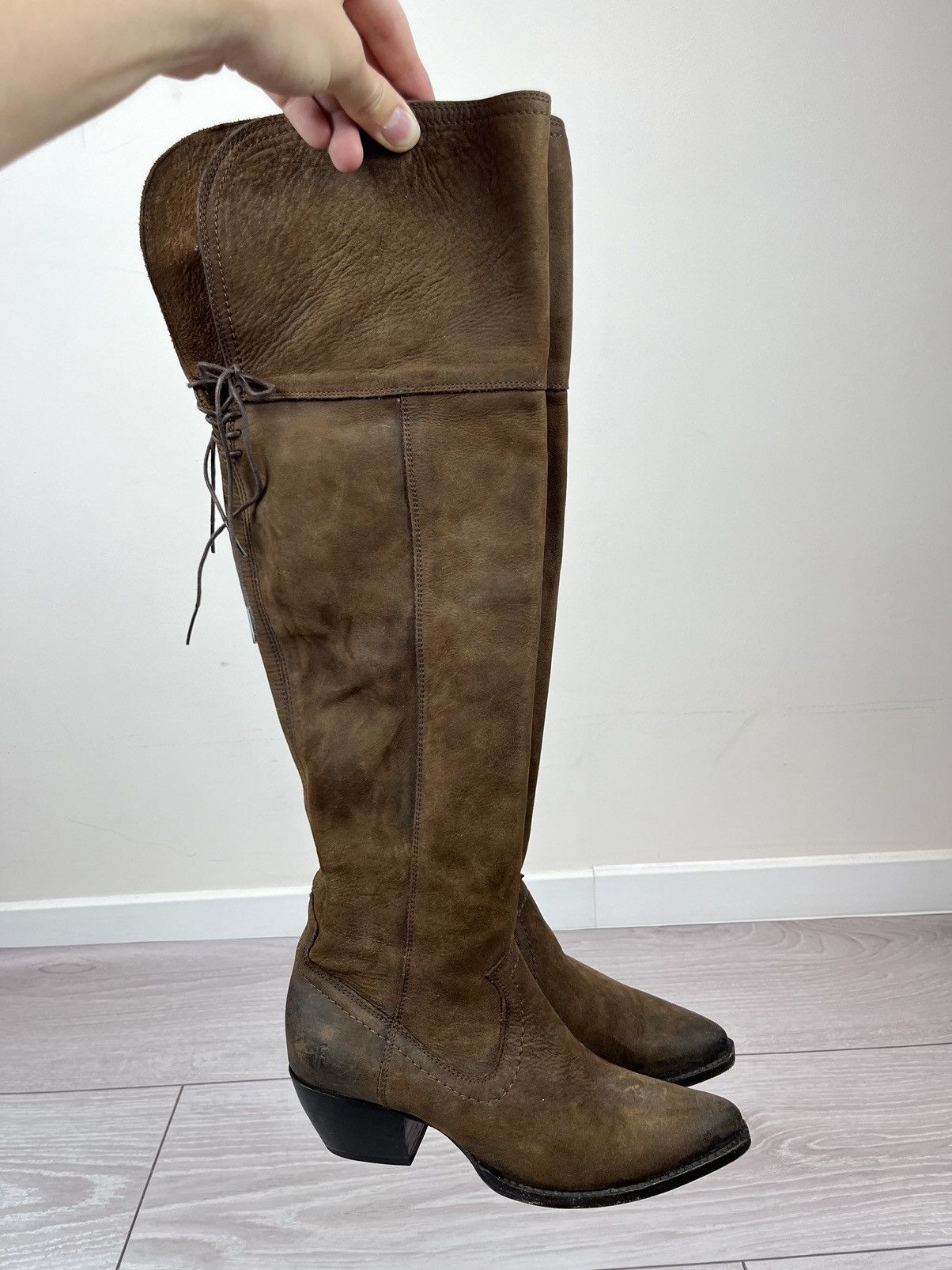Frye Frye USA Brown Suede High Knee Rancho Womens Boots Size US 7.5 / IT 37.5 - 5 Thumbnail