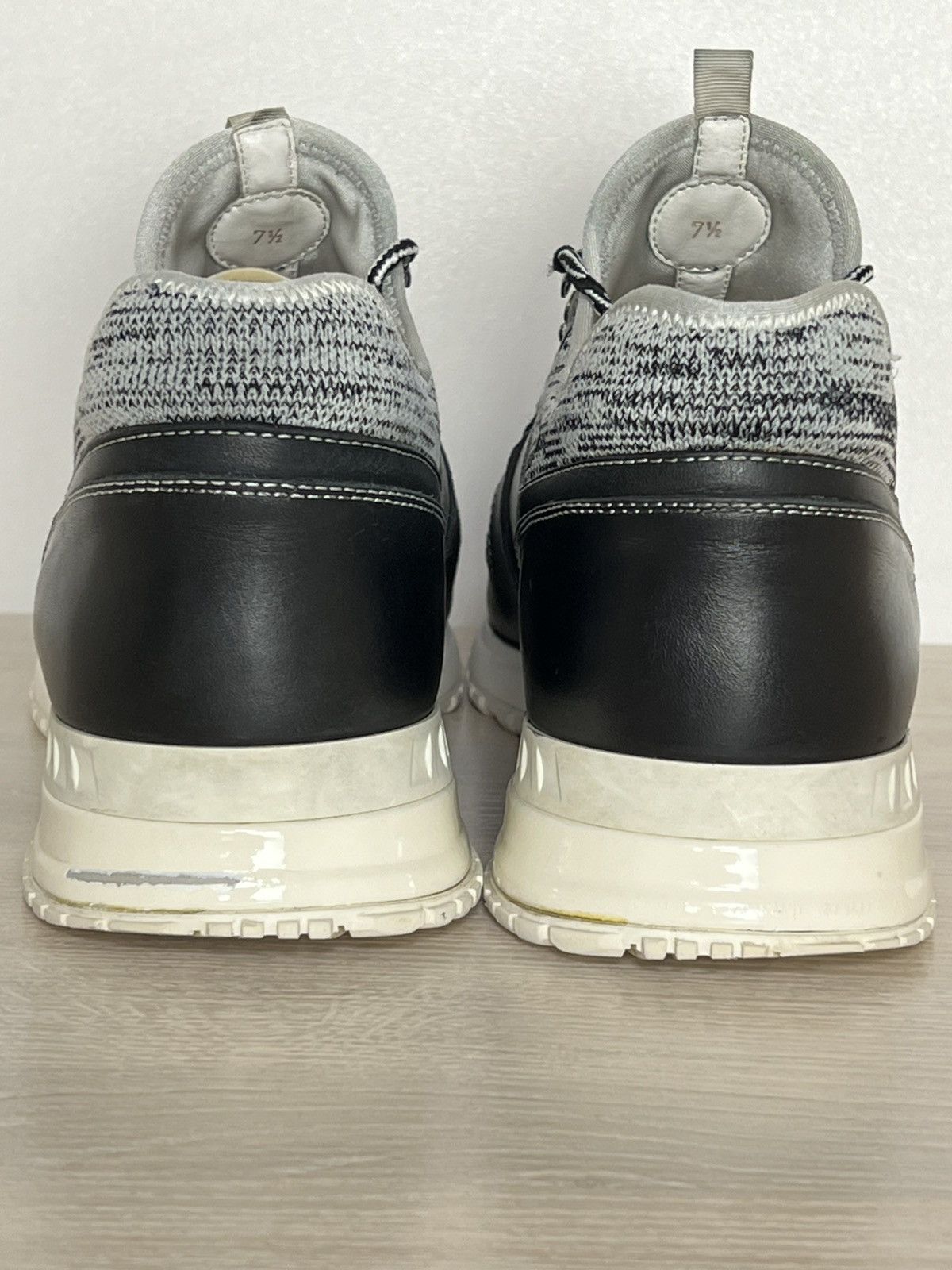 Louis Vuitton Louis Vuitton Black Leather Knit Technical Runner Sneakers Size US 8.5 / EU 41-42 - 10 Thumbnail