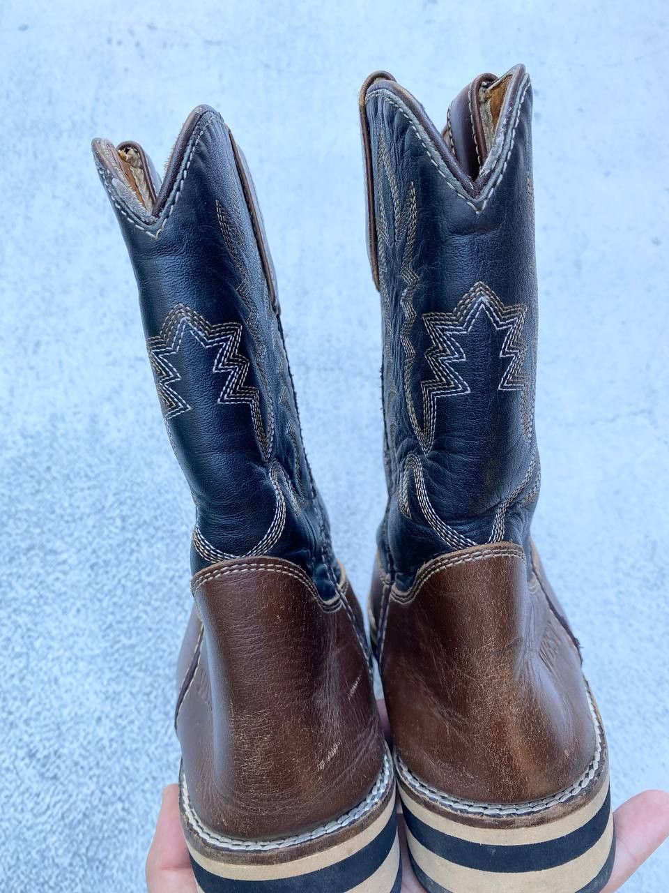 If Six Was Nine Vintage As 98 style Faded Cowboy Biker High Boots Size US 5 / IT 35 - 16 Thumbnail