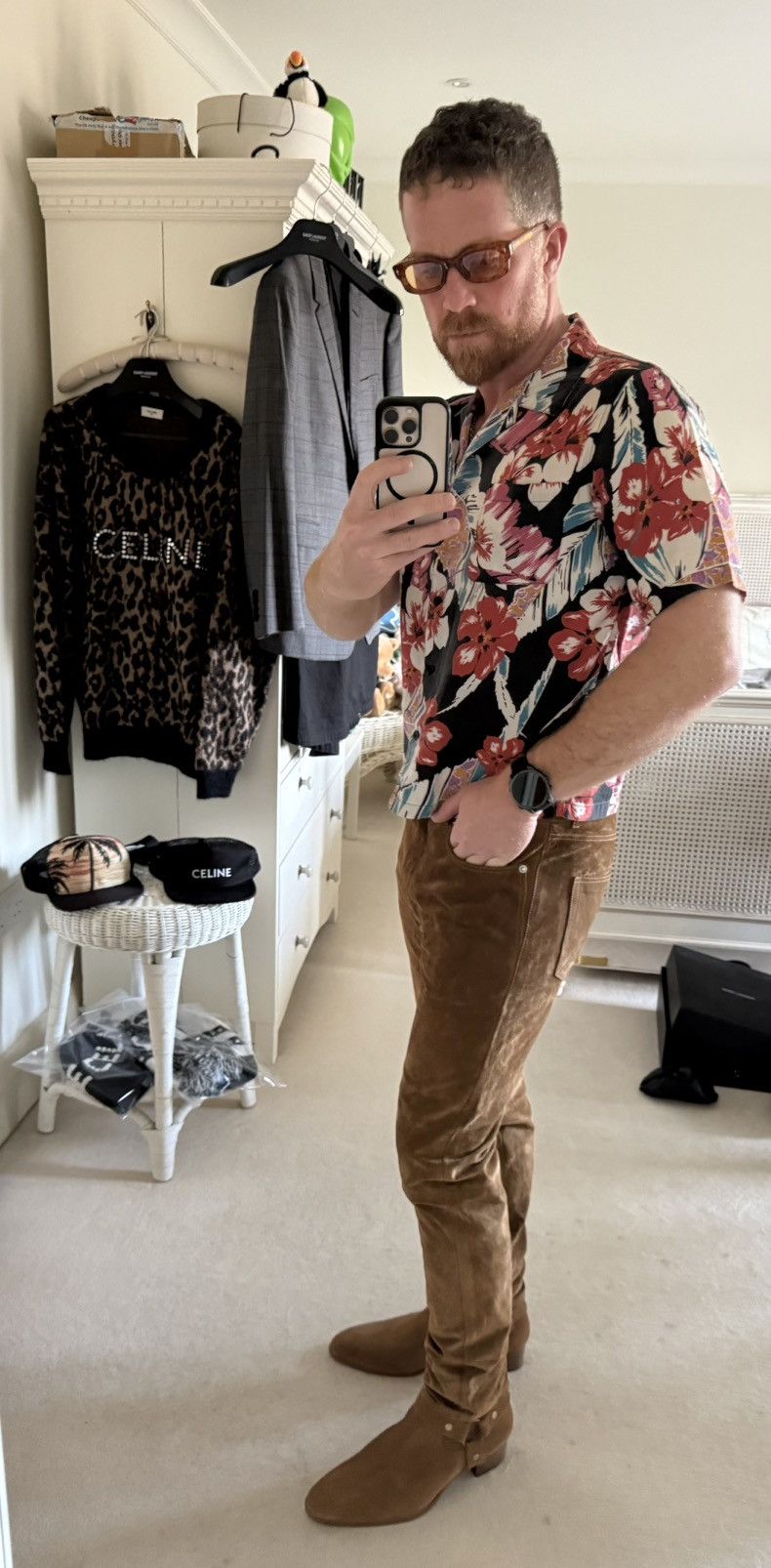 Saint Laurent Paris SS21 Saint Laurent Beckham Hawaiian shirt sample grail palm Size US S / EU 44-46 / 1 - 6 Thumbnail