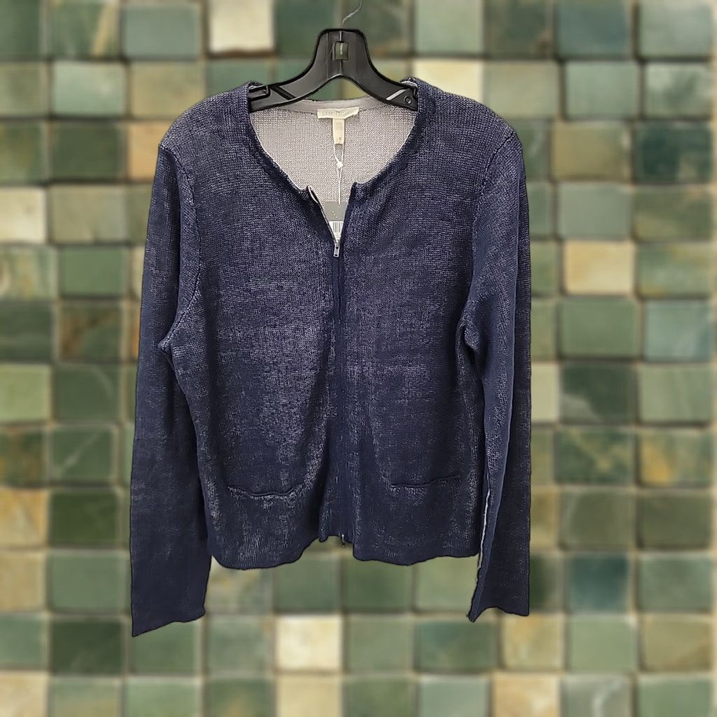 Eileen Fisher VINTAGE Eileen Fisher Midnight Jewel NK Shirt Jacket Zip Blue Linen Pockets NK Shirt Jacket Zip Blue Linen Pockets Women L Size Blue Jewel NK 90s? Size L / US 10 / IT 46 - 1 Thumbnail