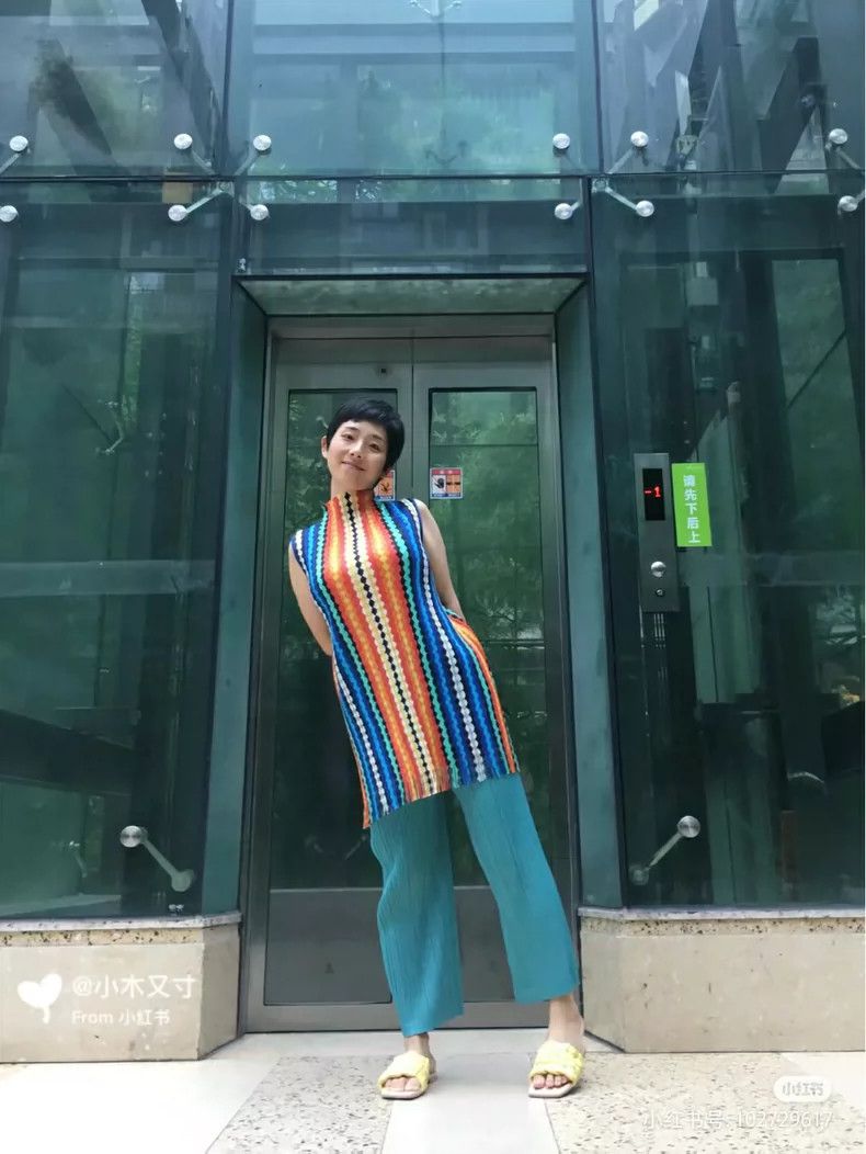Issey Miyake Issey Miyake size:3 A small high-neck dress with yellow an Size M / US 6-8 / IT 42-44 - 2 Thumbnail