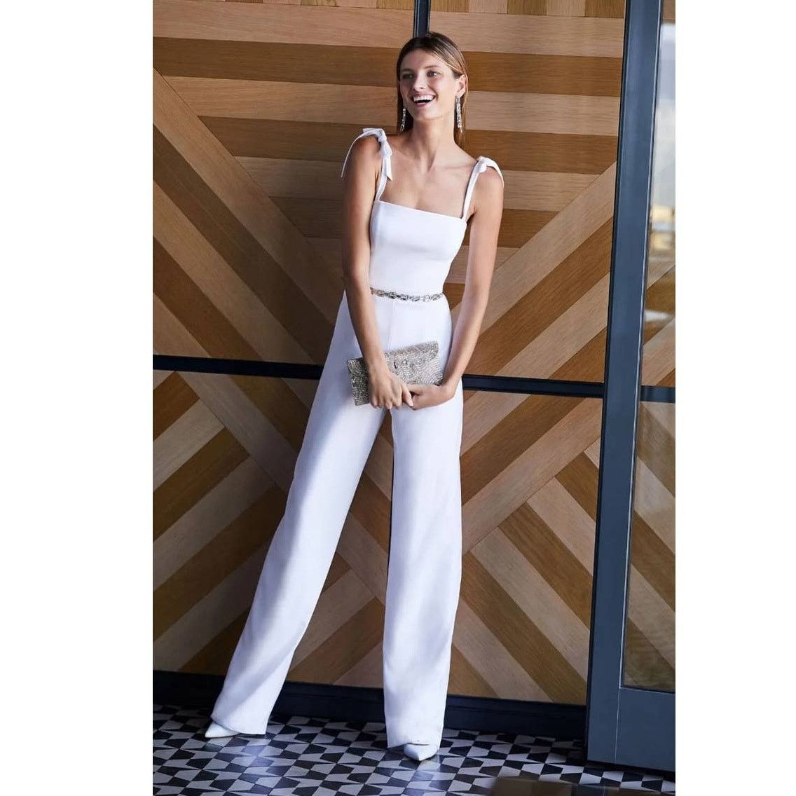 Anthropologie New Anthropologie BHLDN Trinity Jumpsuit by Theia $280 SZ4 Size 27" / US 4 / IT 40 - 1 Thumbnail