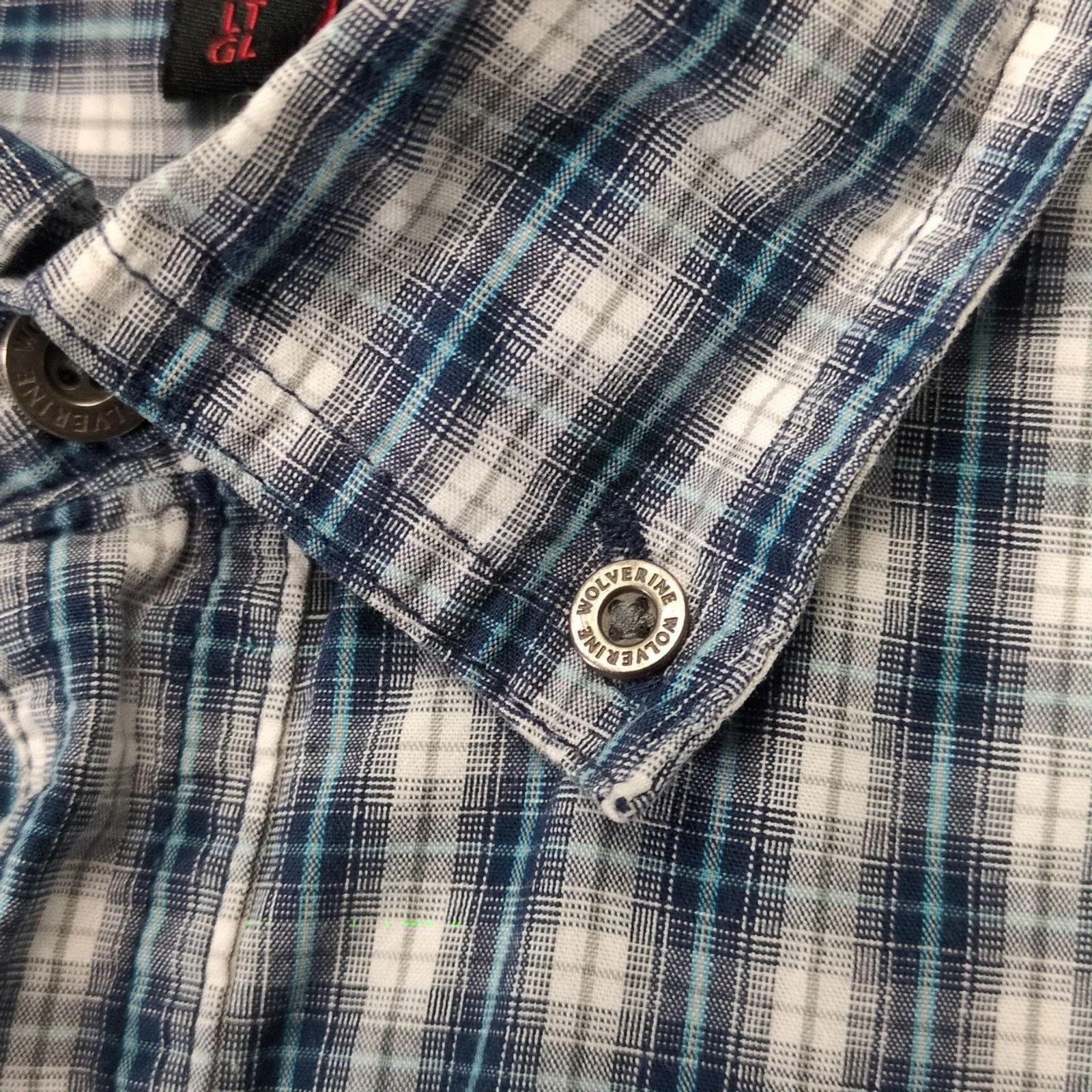 Wolverine Wolverine Blue Plaid Cotton Button Down Shirt Men's L Tall Size US L / EU 52-54 / 3 - 9 Thumbnail