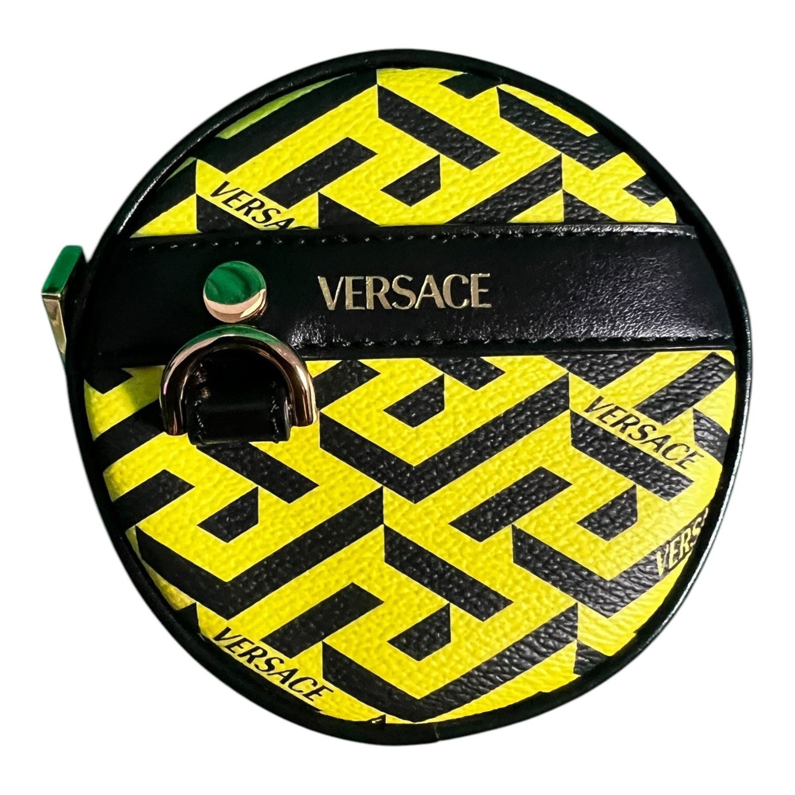 Versace Versace Bright Yellow La Greca Round Pouch Coin Belt Bag Size ONE SIZE - 3 Thumbnail