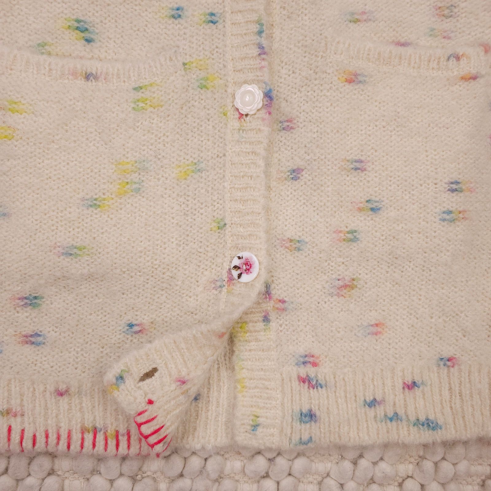 LoveShackFancy LoveShackFancy Emmanuelle Alpaca Cardigan Cream Sz Small Size S / US 4 / IT 40 - 6 Thumbnail