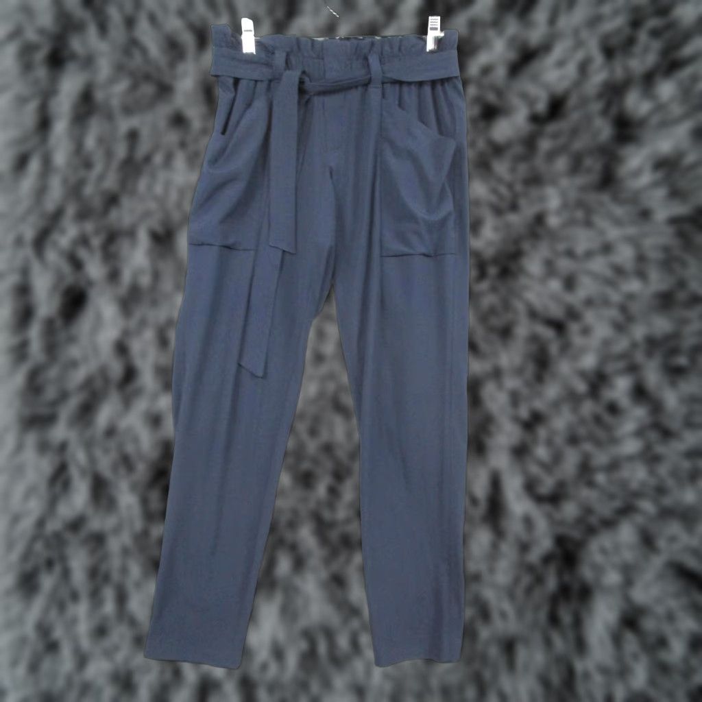 Athleta Athleta Pants Womens 4 Blue Paperbag Waist Belted Tapered Ankle Pockets Size 27" / US 4 / IT 40 - 1 Thumbnail
