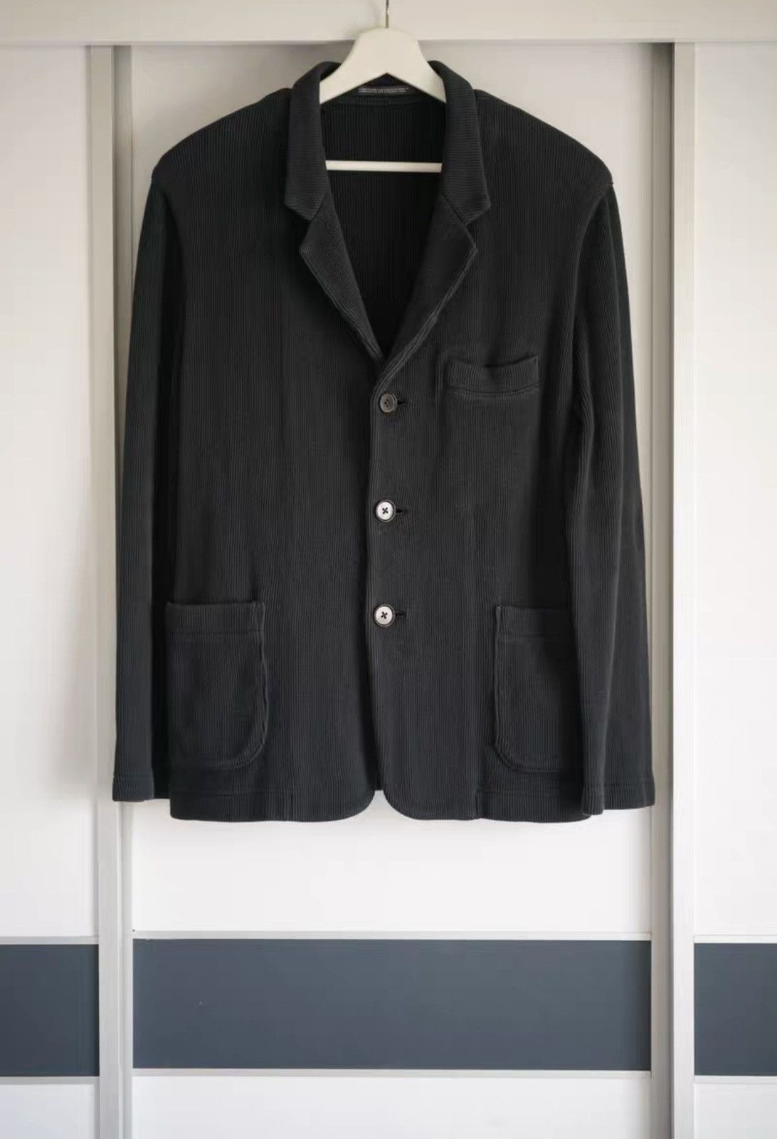 Yohji Yamamoto Yohji Yamamoto Defeated Soldier Striped Texture Blazer K4 Size US M / EU 48-50 / 2 - 1 Thumbnail