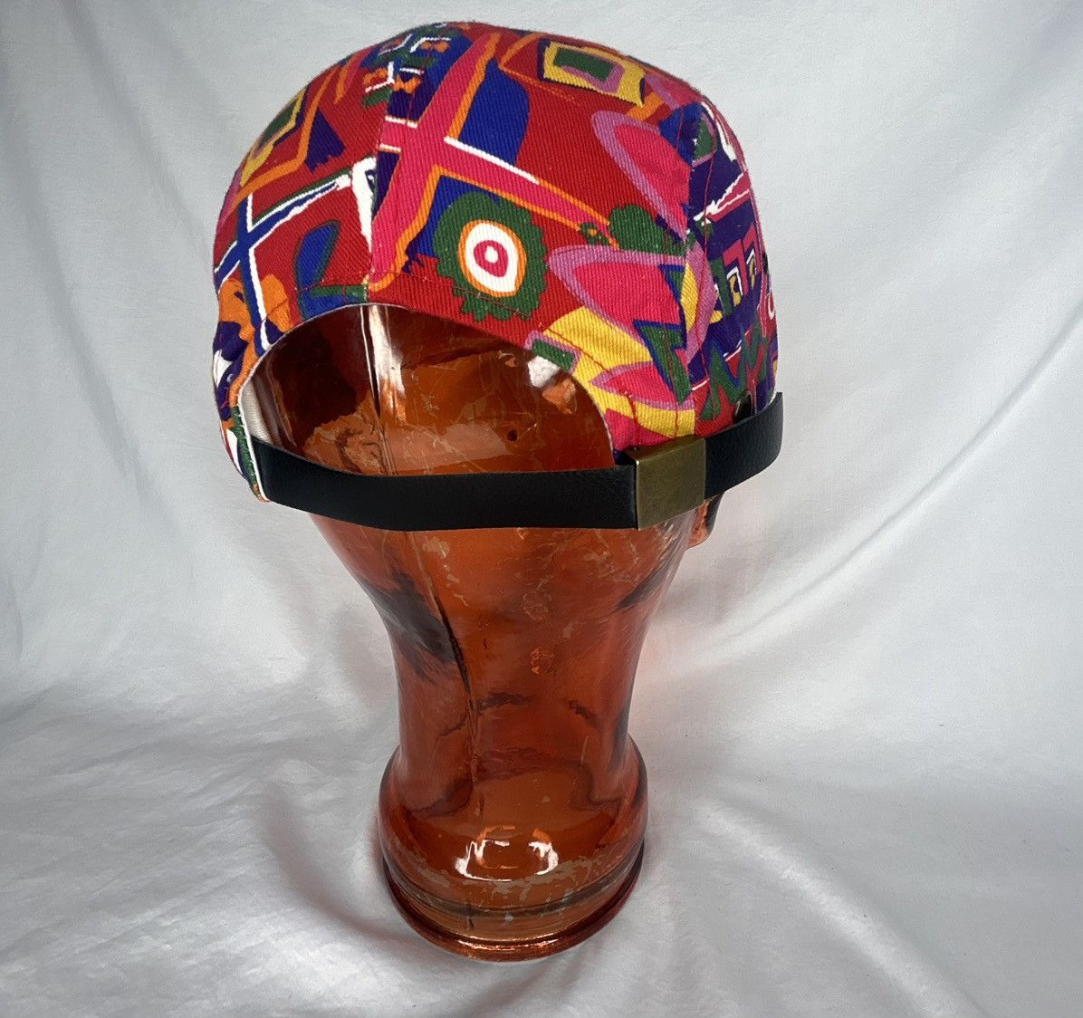 Vintage Vintage 90’s AOP 5-Panel Leather Strapback Hat Size ONE SIZE - 4 Thumbnail