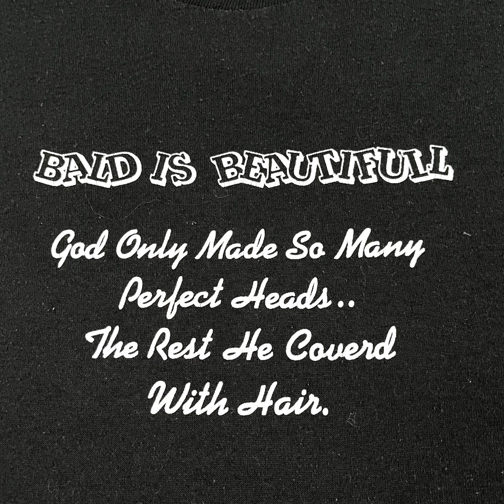 Vintage VINTAGE Sportswear Shirt Adult XL Black Bald is Beautiful Funny Graphic Tee Short Sleeve Mens 90s Retro Shirt Size US XL / EU 56 / 4 - 2 Thumbnail