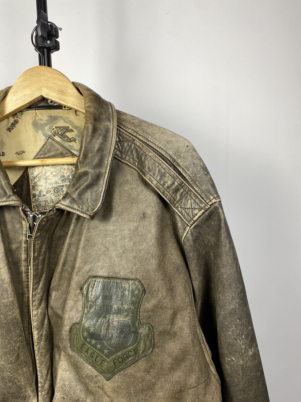 Vintage 🪖VINTAGE FRIEDRICH Aviator BROWN Leather Bomber Jacket Size US M / EU 48-50 / 2 - 4 Thumbnail