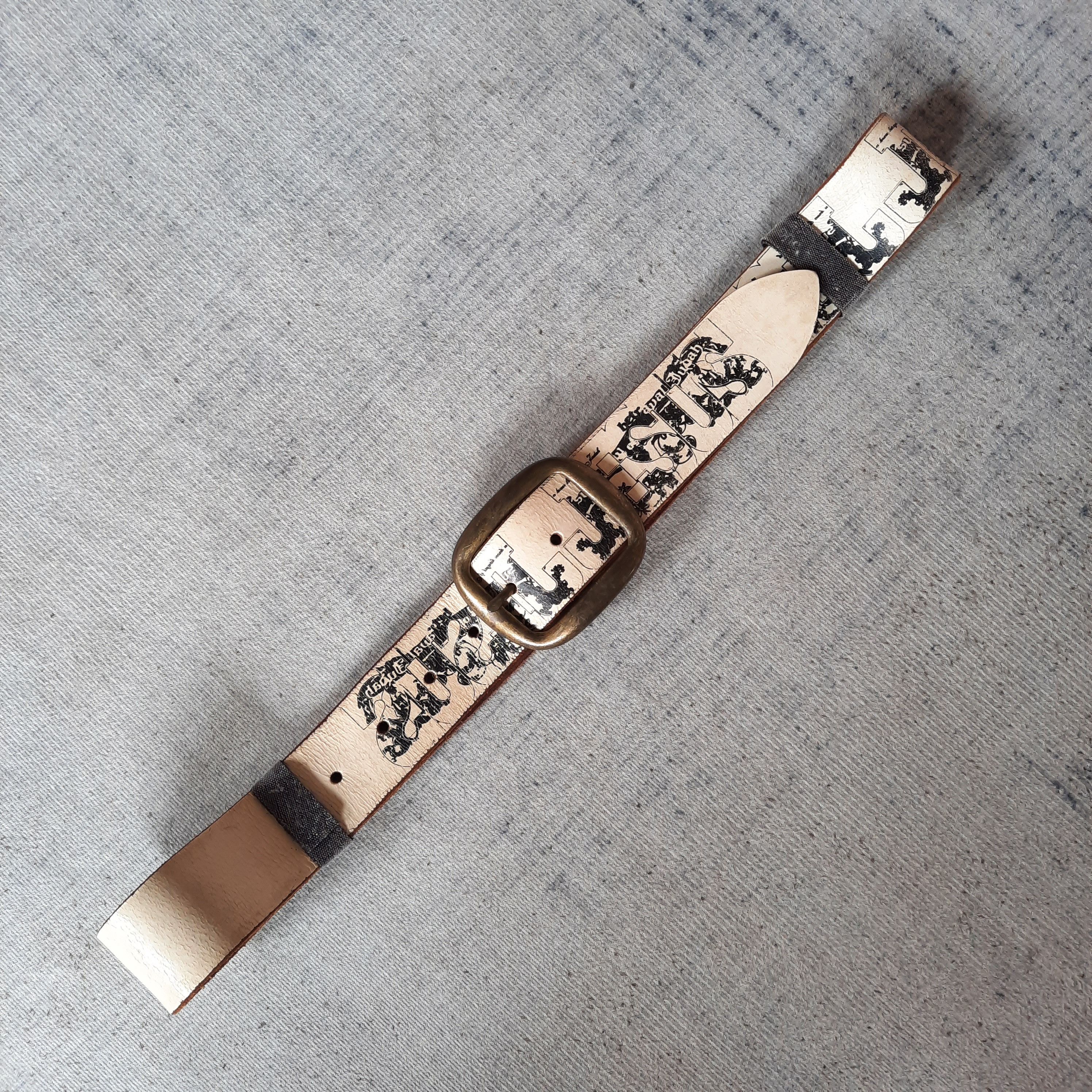 PPFM ☠️ Solid brass harajuku style punk gothic leather belt Size ONE SIZE - 8 Thumbnail