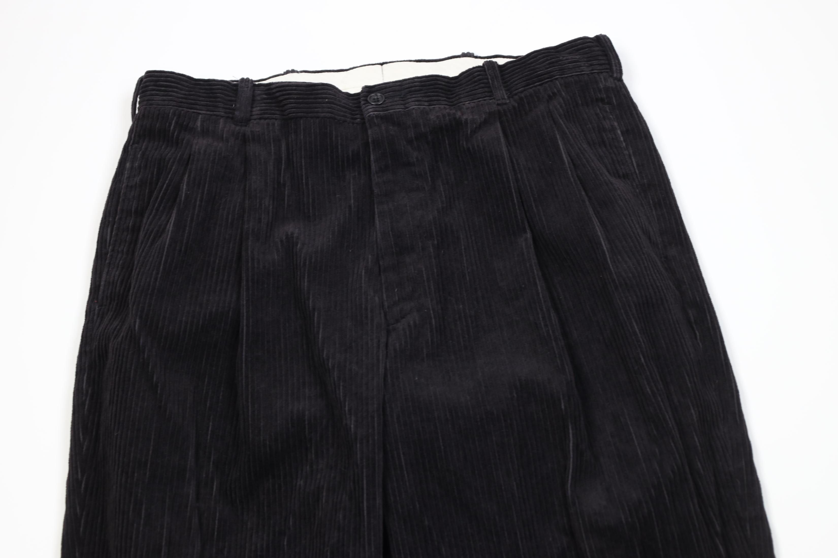Vintage Vintage 90s Streetwear Wide Leg Corduroy Chino Pants Black Size US 34 / EU 50 - 2 Thumbnail
