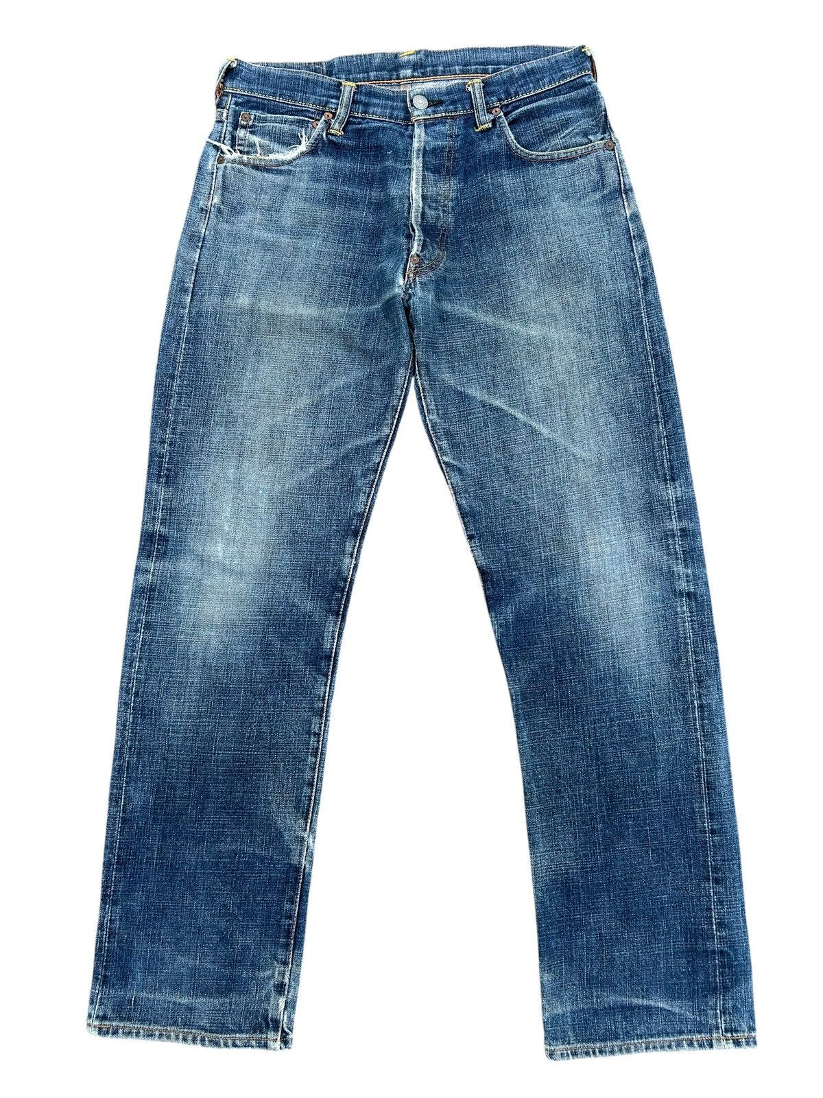 Kapital Thrashed Vintage Evisu Selvedge Denim Jeans Size US 32 / EU 48 - 2 Thumbnail