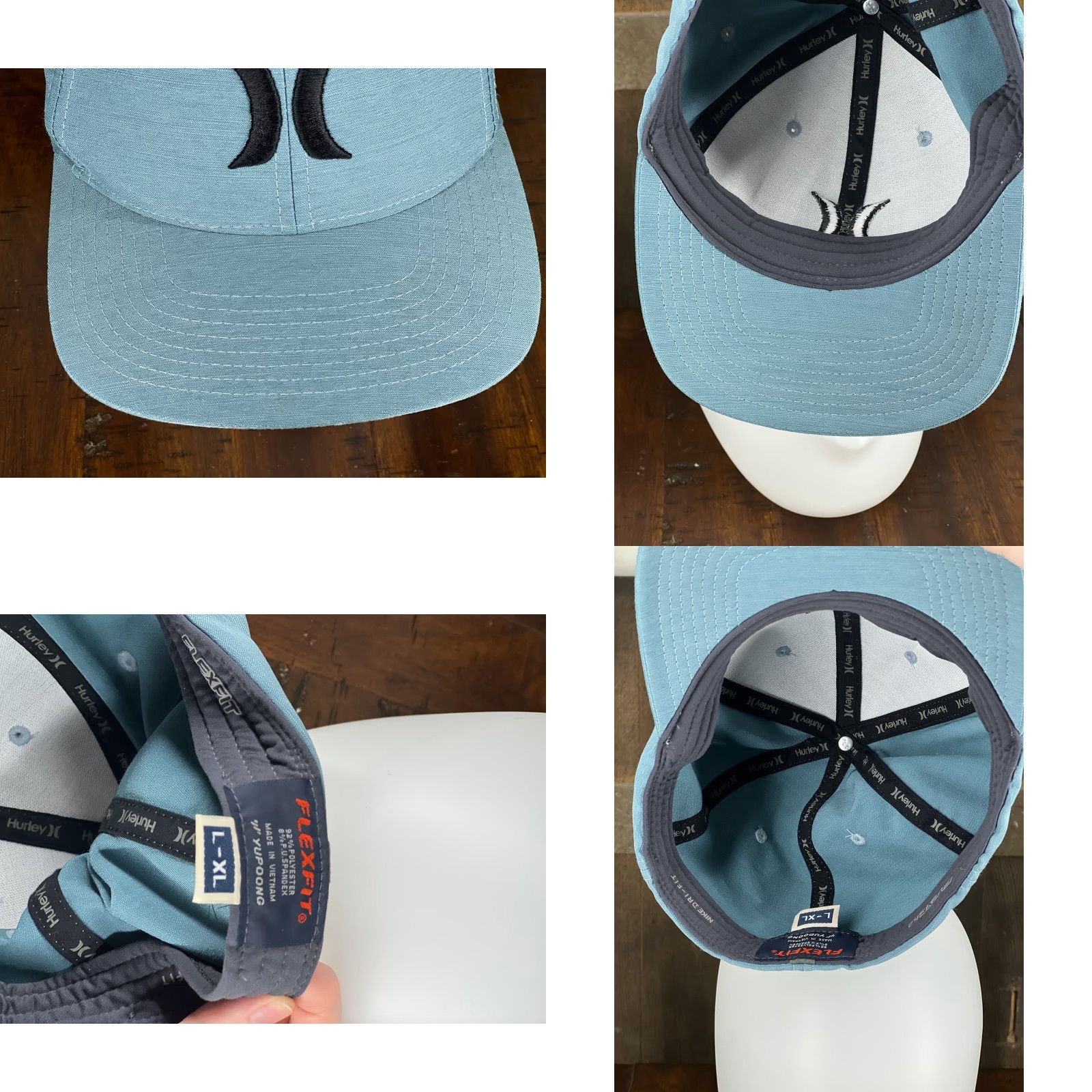 Hurley Hurley Hat Cap Fitted Adult Large Blue Skate Surf Nylon Blend Flexfit B Size ONE SIZE - 8 Thumbnail