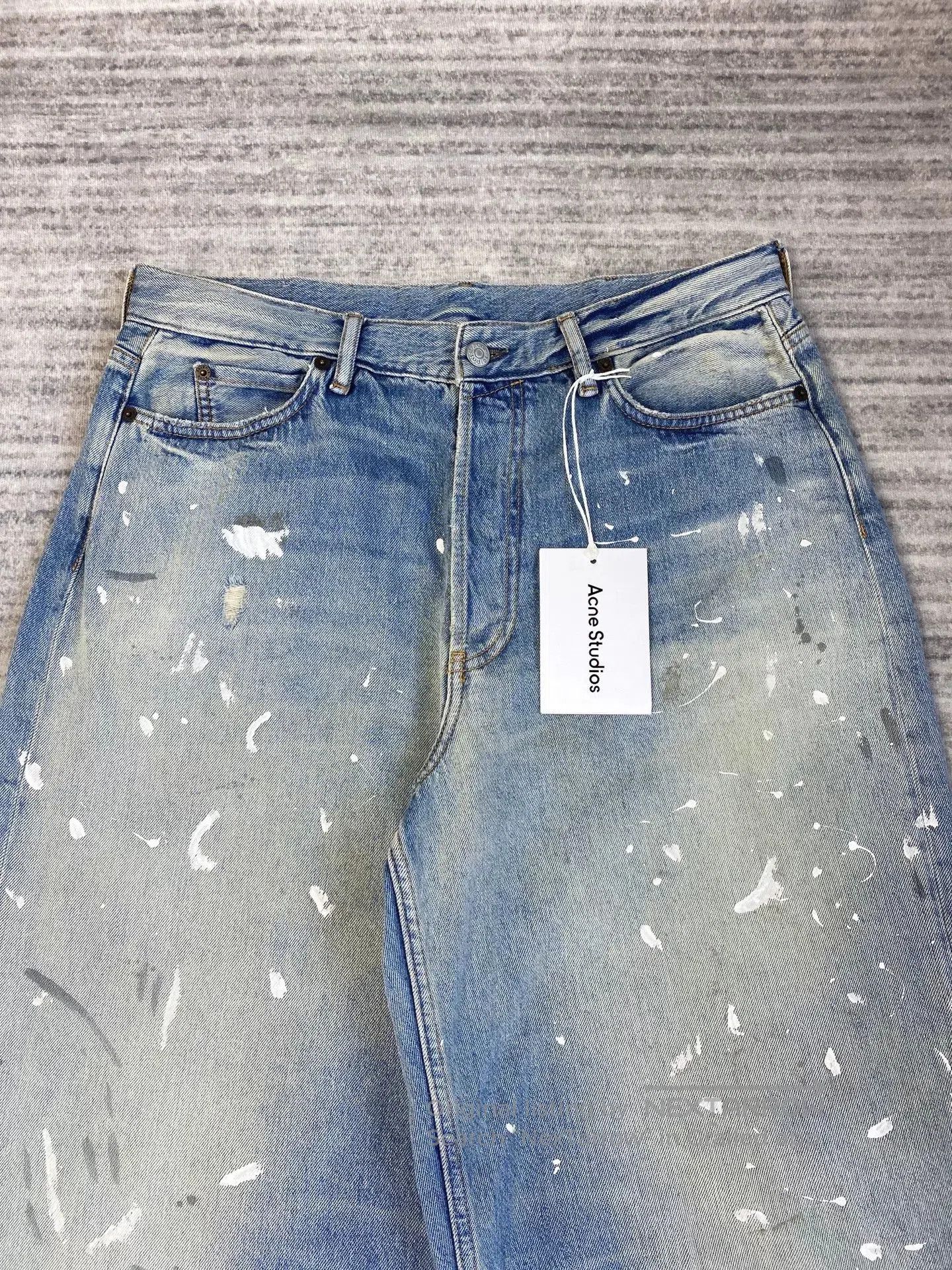Acne Studios Acne Studios Blue Ink Splash Baggy Jeans. Size US 34 / EU 50 - 2 Thumbnail