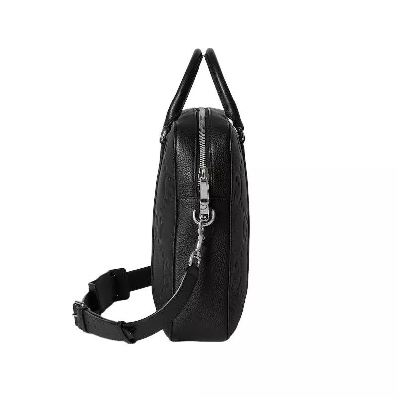 Gucci GUCCI Medium Black Jumbo GG Leather Briefcase New Size ONE SIZE - 4 Thumbnail