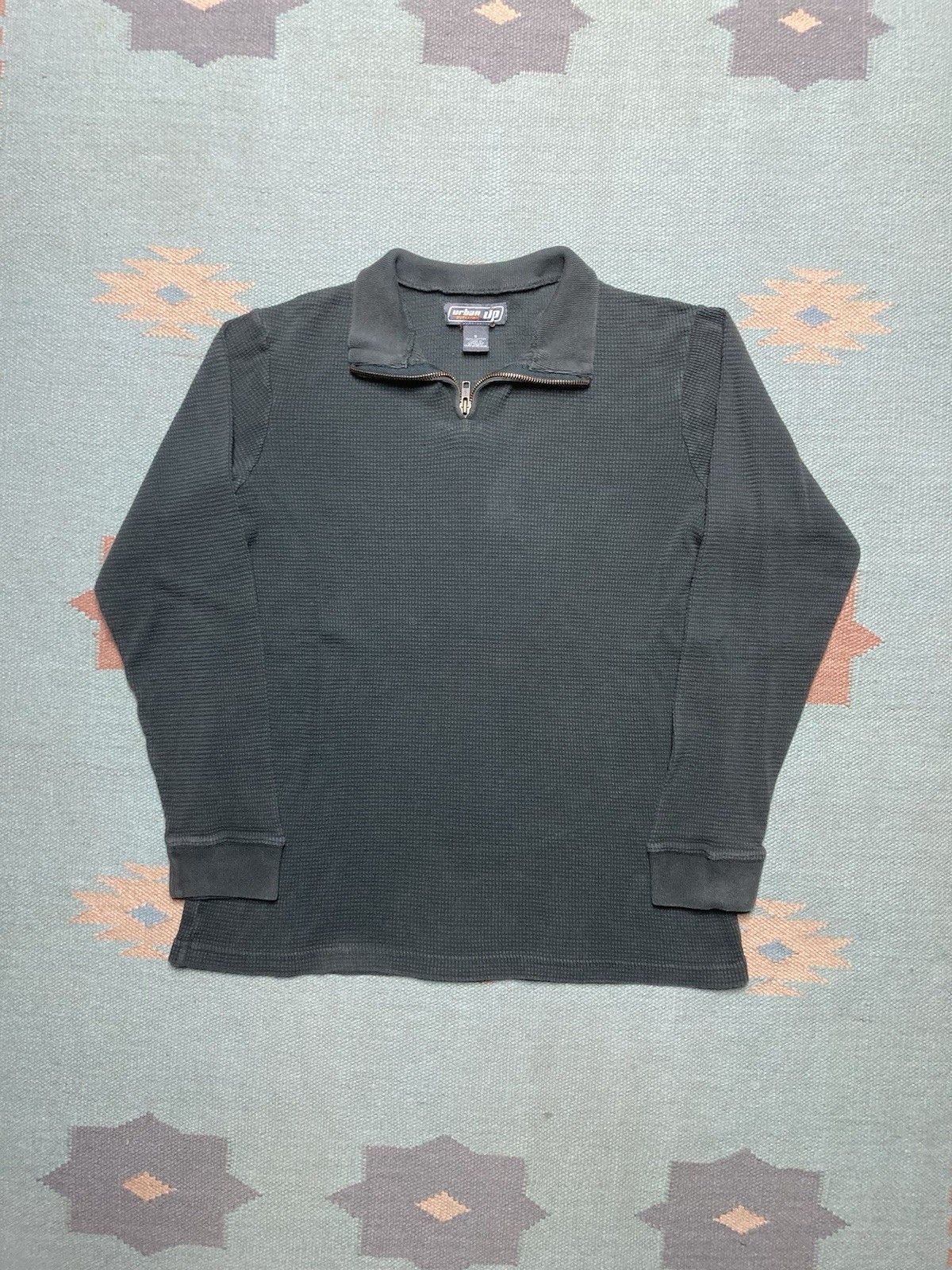 Vintage y2k waffle knit thermal shirt 1/4 zip polo goth grunge small Size US S / EU 44-46 / 1 - 1 Thumbnail