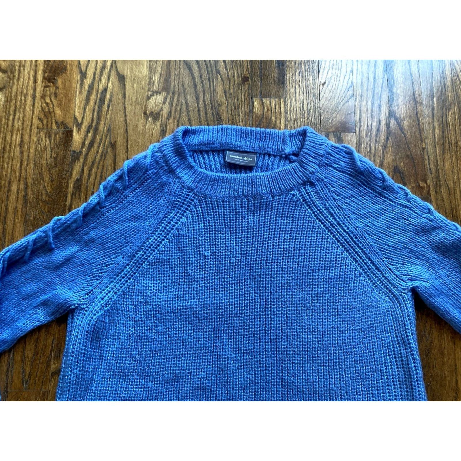 Vintage Wooden Ships Sweater Womens Medium Blue Mohair Blend Knit Pullover Size M / US 6-8 / IT 42-44 - 4 Thumbnail