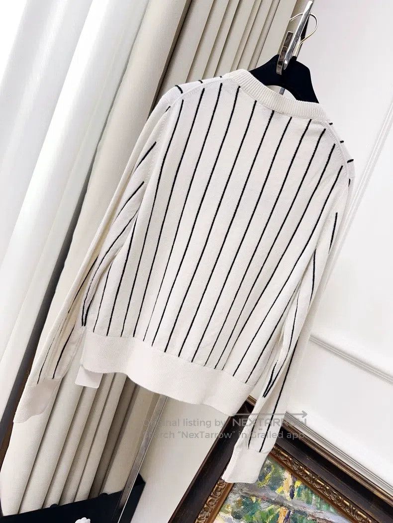 Chanel Chanel 23p preview series beige vertical striped cashmere Size XS / US 0-2 / IT 36-38 - 2 Thumbnail